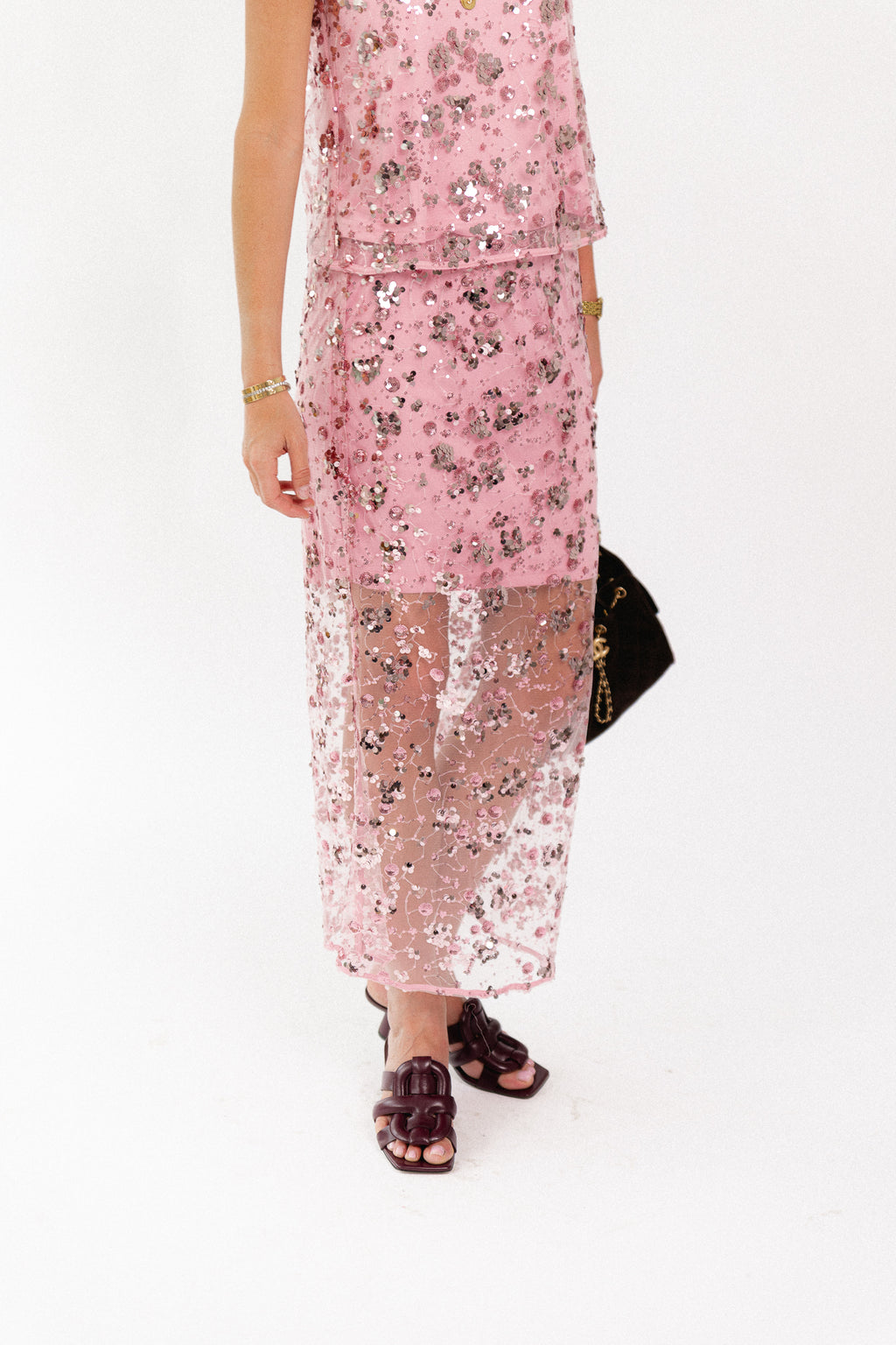 YASSequina HW long skirt orchid smoke