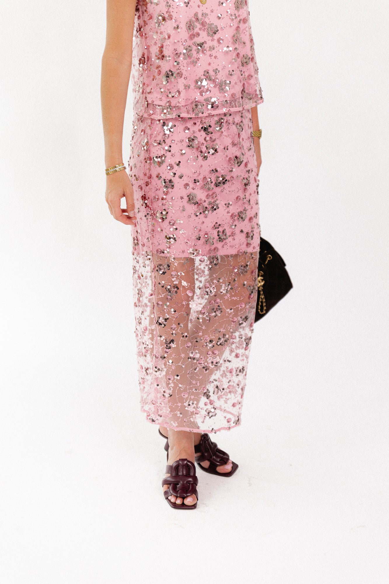 YASSequina HW long skirt orchid smoke