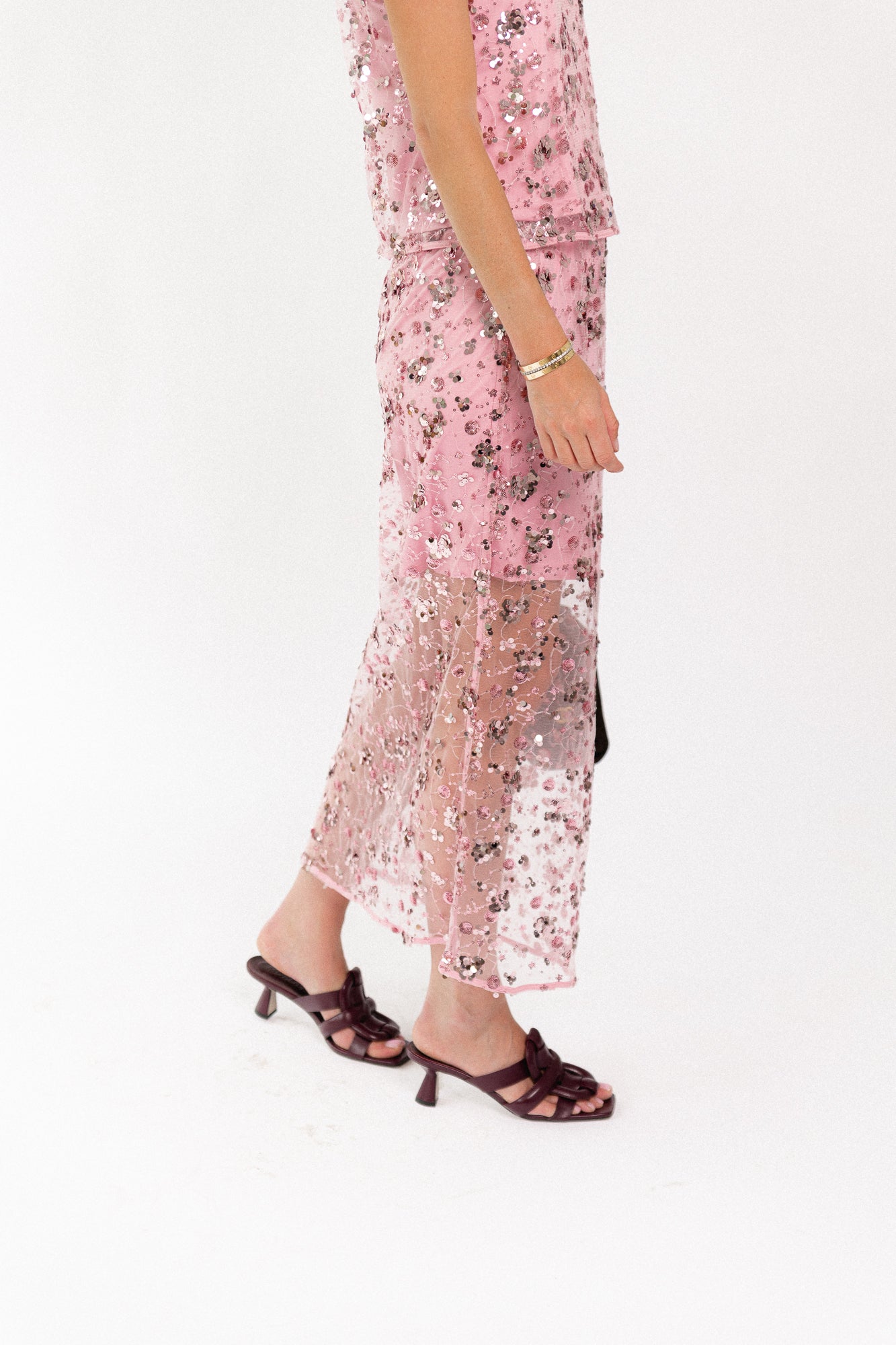 YASSequina HW long skirt orchid smoke