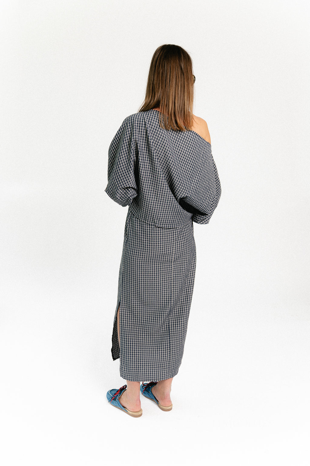 Cosette checkered skirt navy