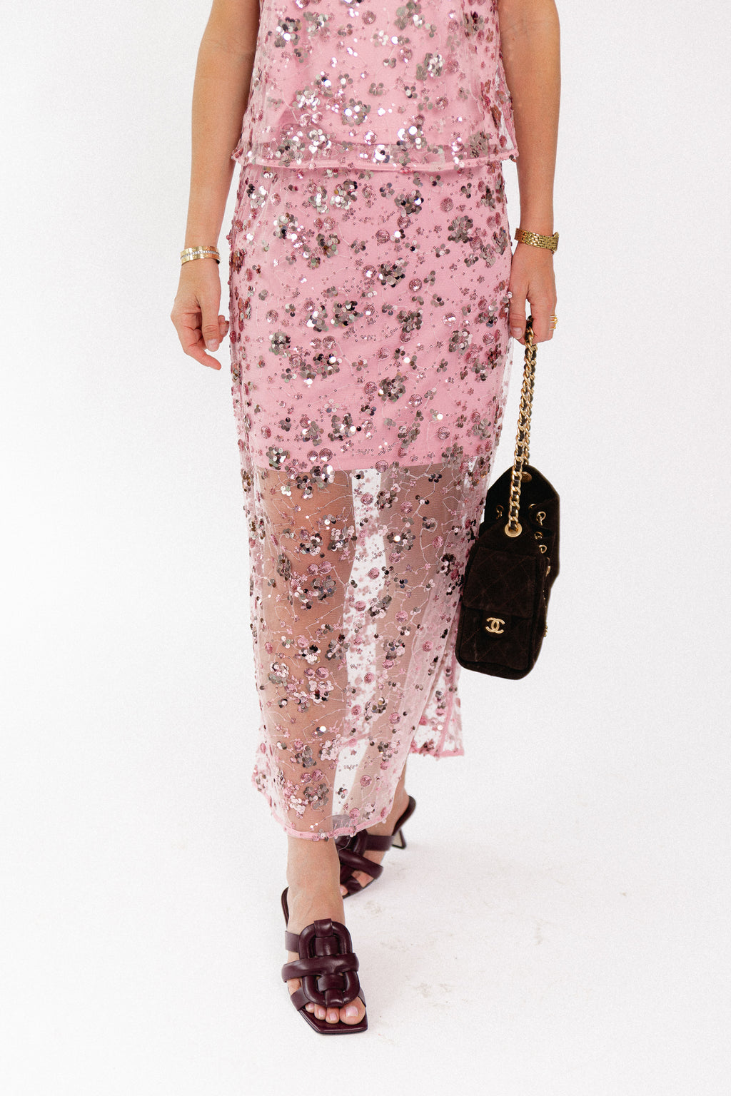 YASSequina HW long skirt orchid smoke