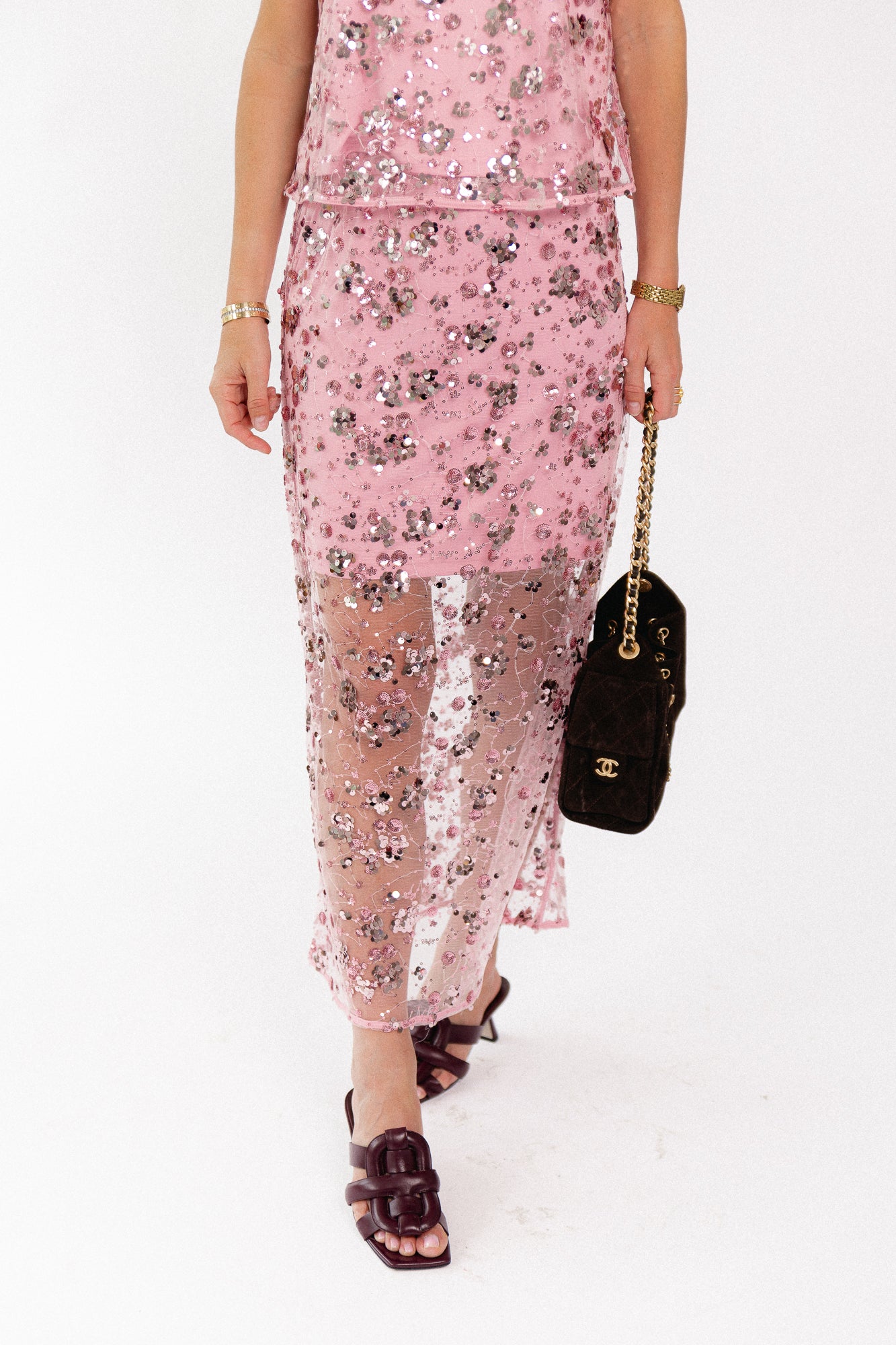 YASSequina HW long skirt orchid smoke