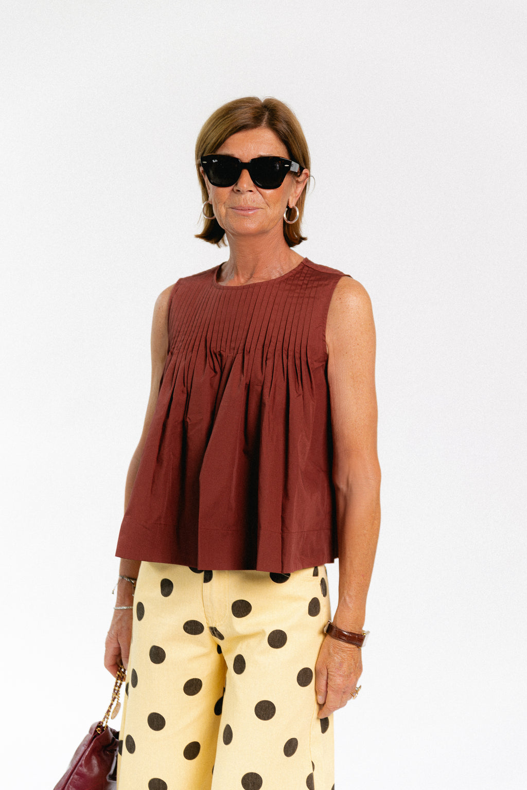 SLFSophia SL pleated top cherry mahogany