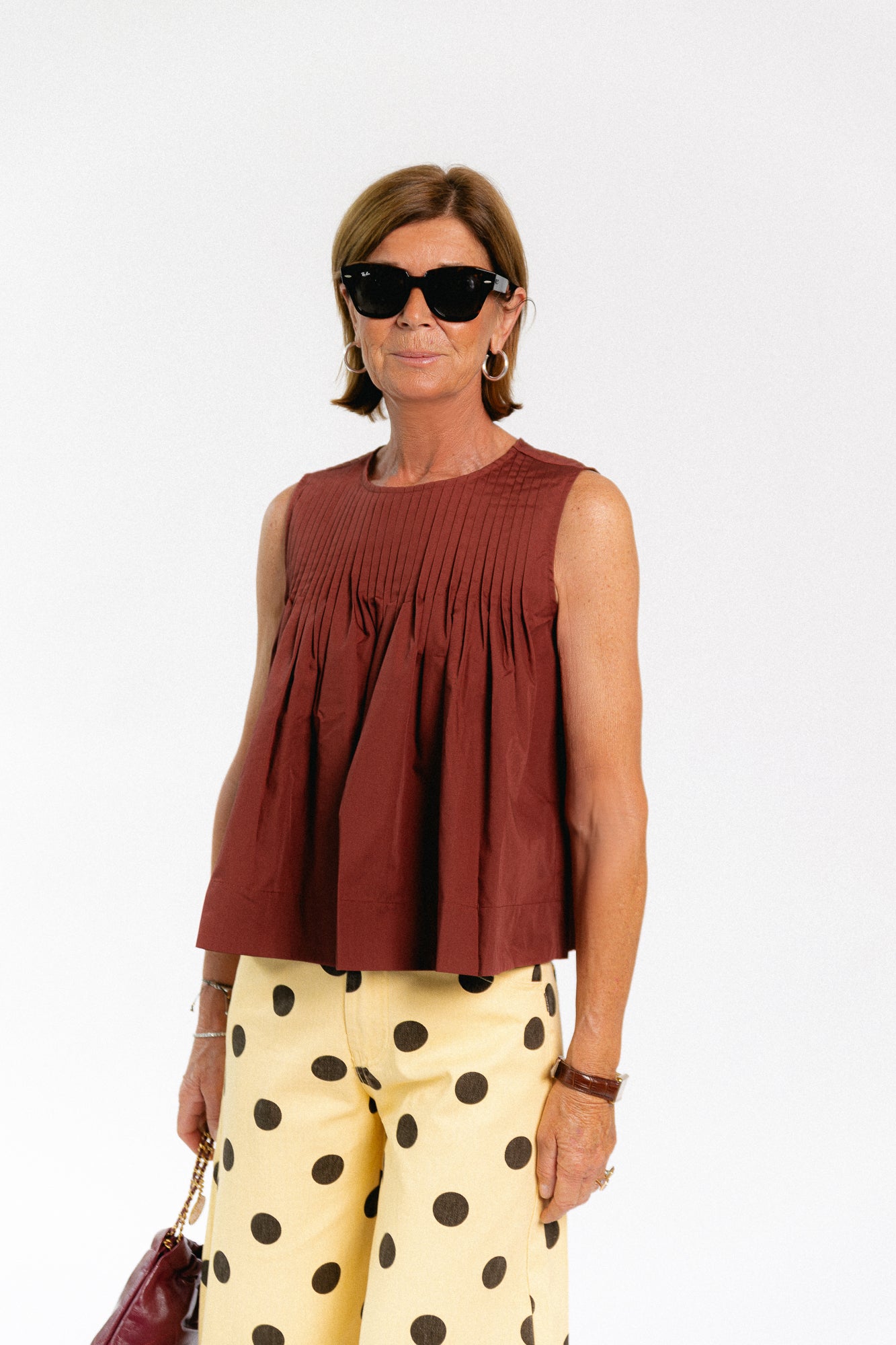 SLFSophia SL pleated top cherry mahogany