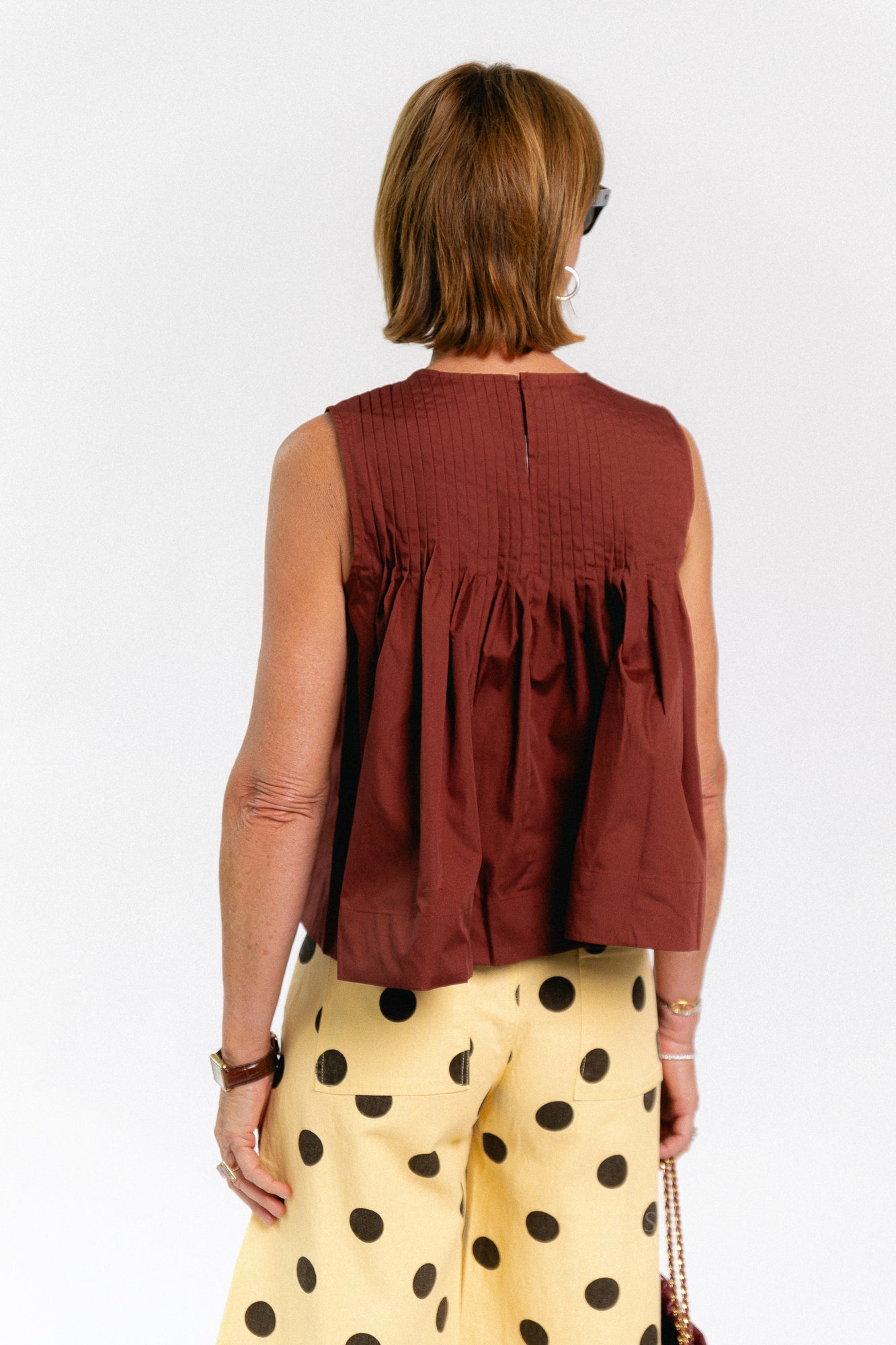 SLFSophia SL pleated top cherry mahogany
