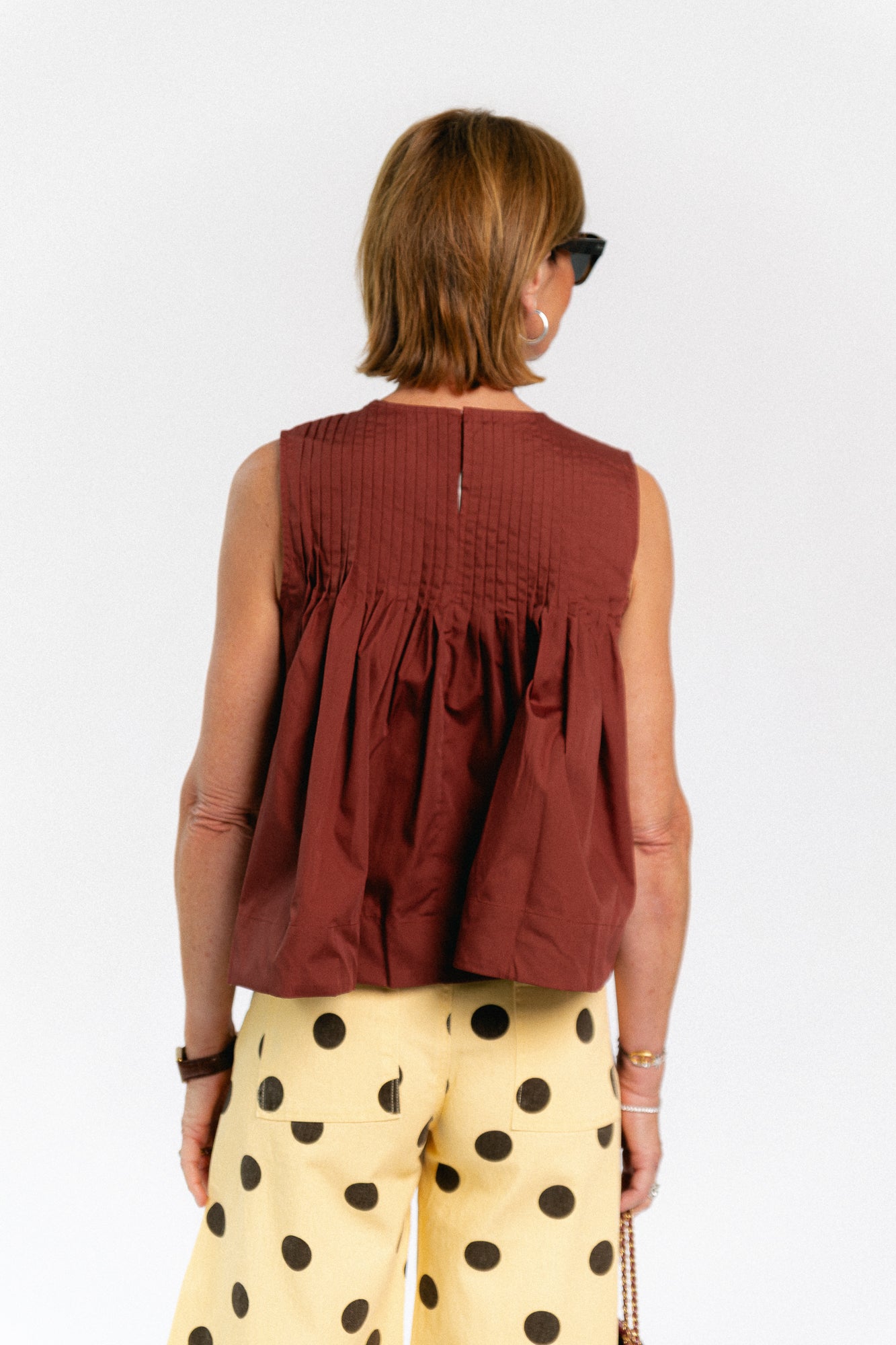 SLFSophia SL pleated top cherry mahogany