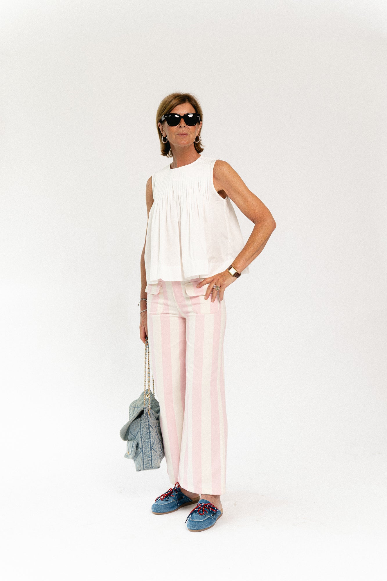 SLFSophia SL pleated top snow white