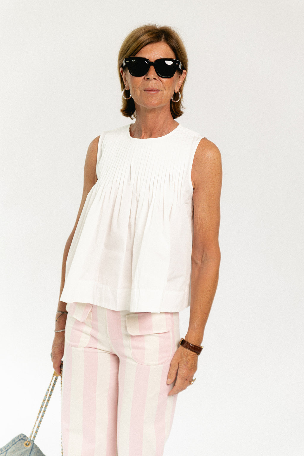 SLFSophia SL pleated top snow white