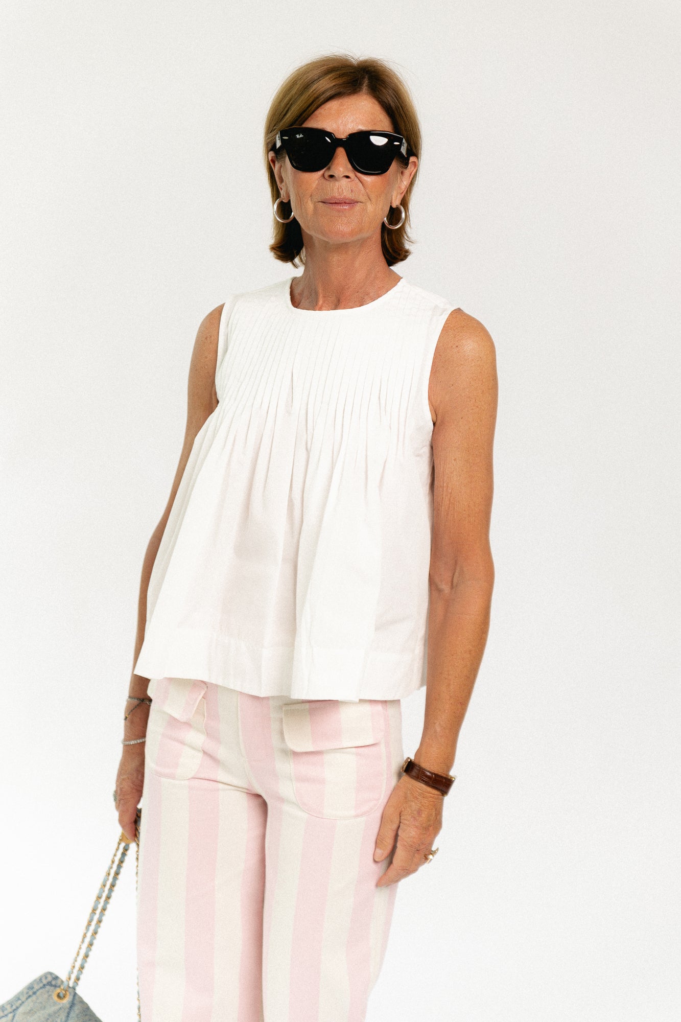 SLFSophia SL pleated top snow white