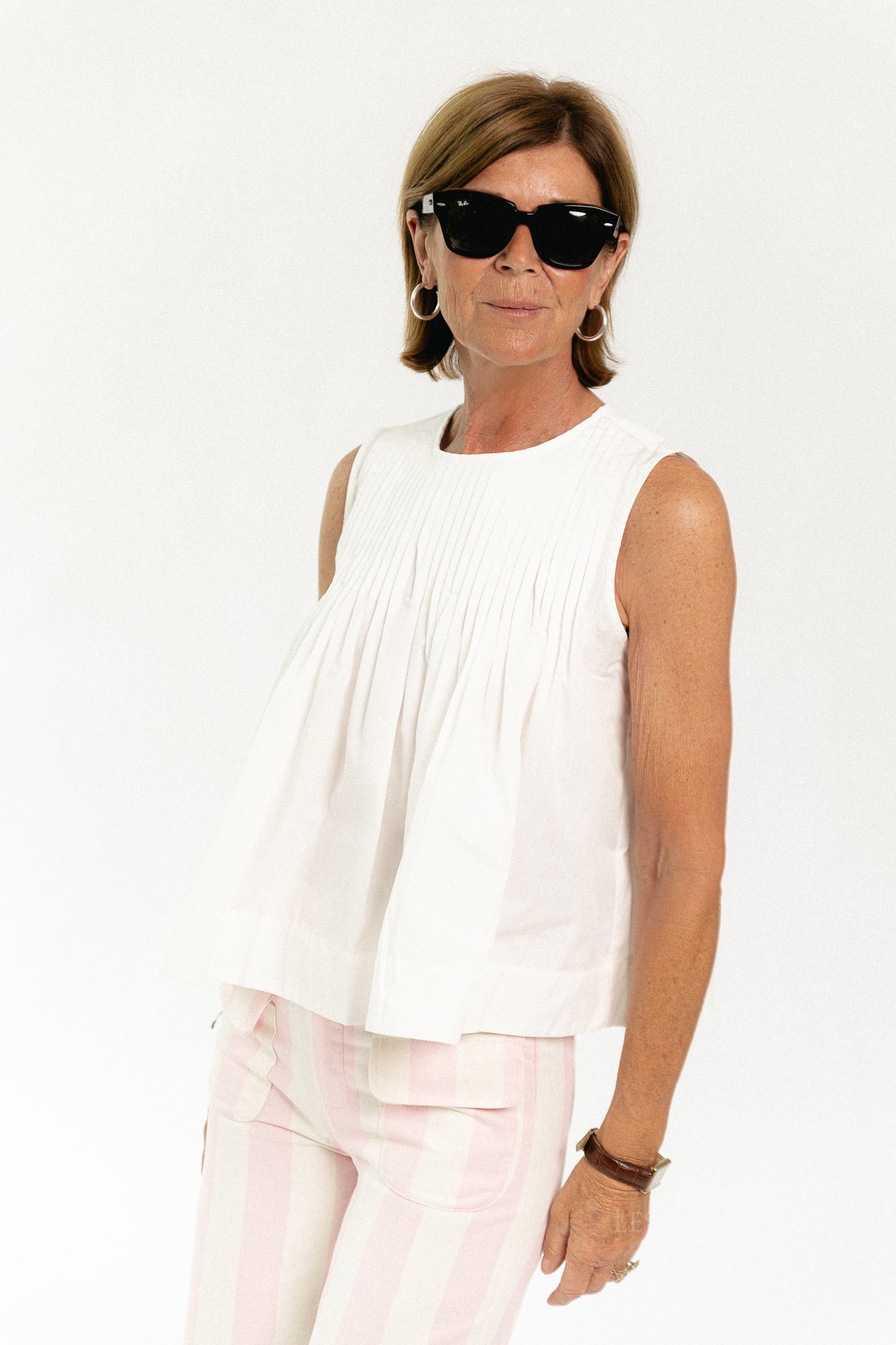 SLFSophia SL pleated top snow white