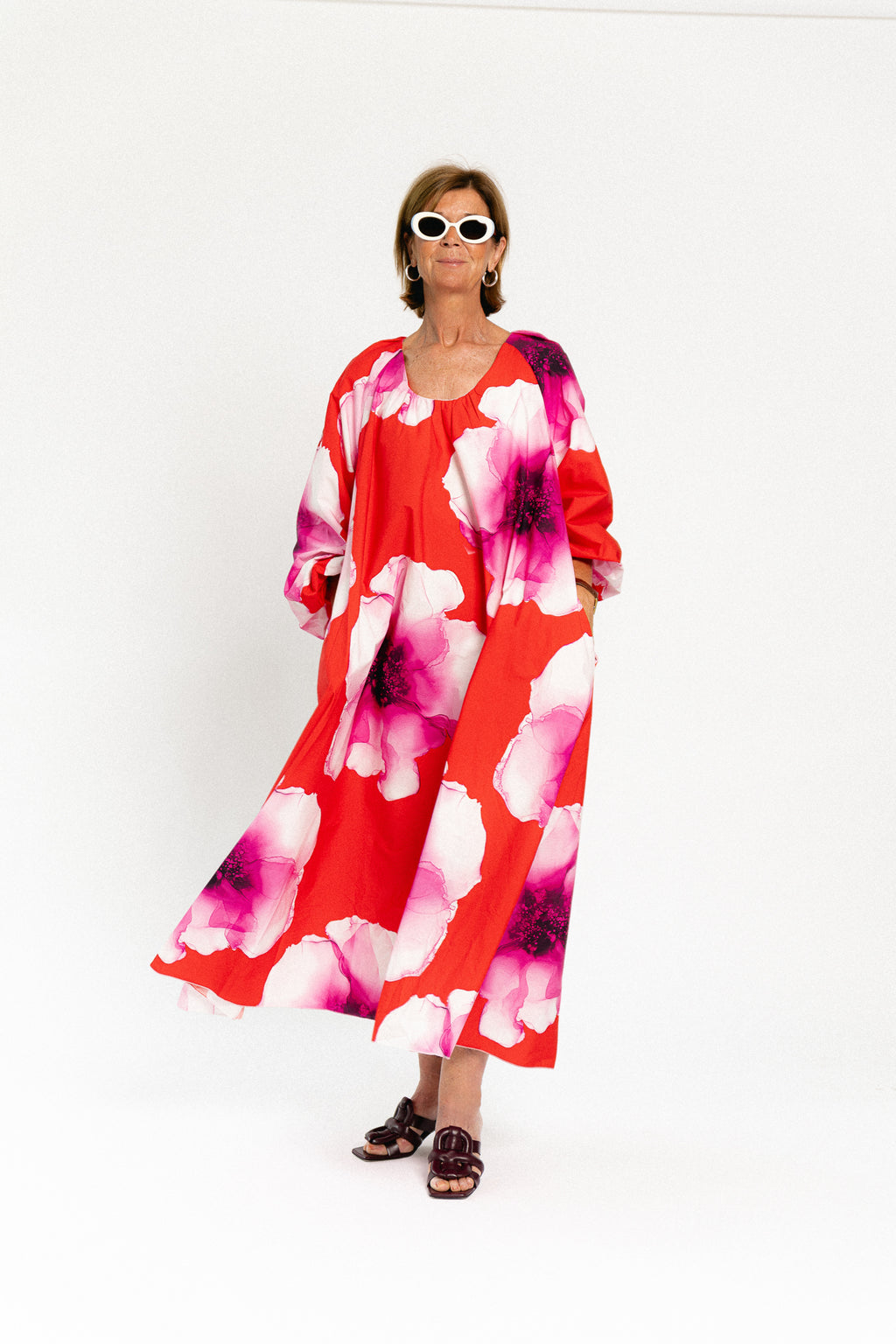 Brigitte floral maxi dress red/pink