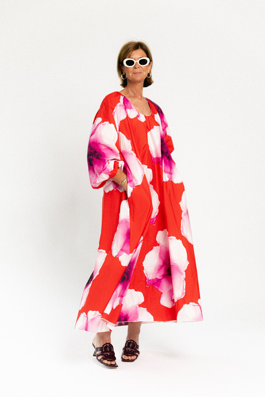 Brigitte floral maxi dress red/pink