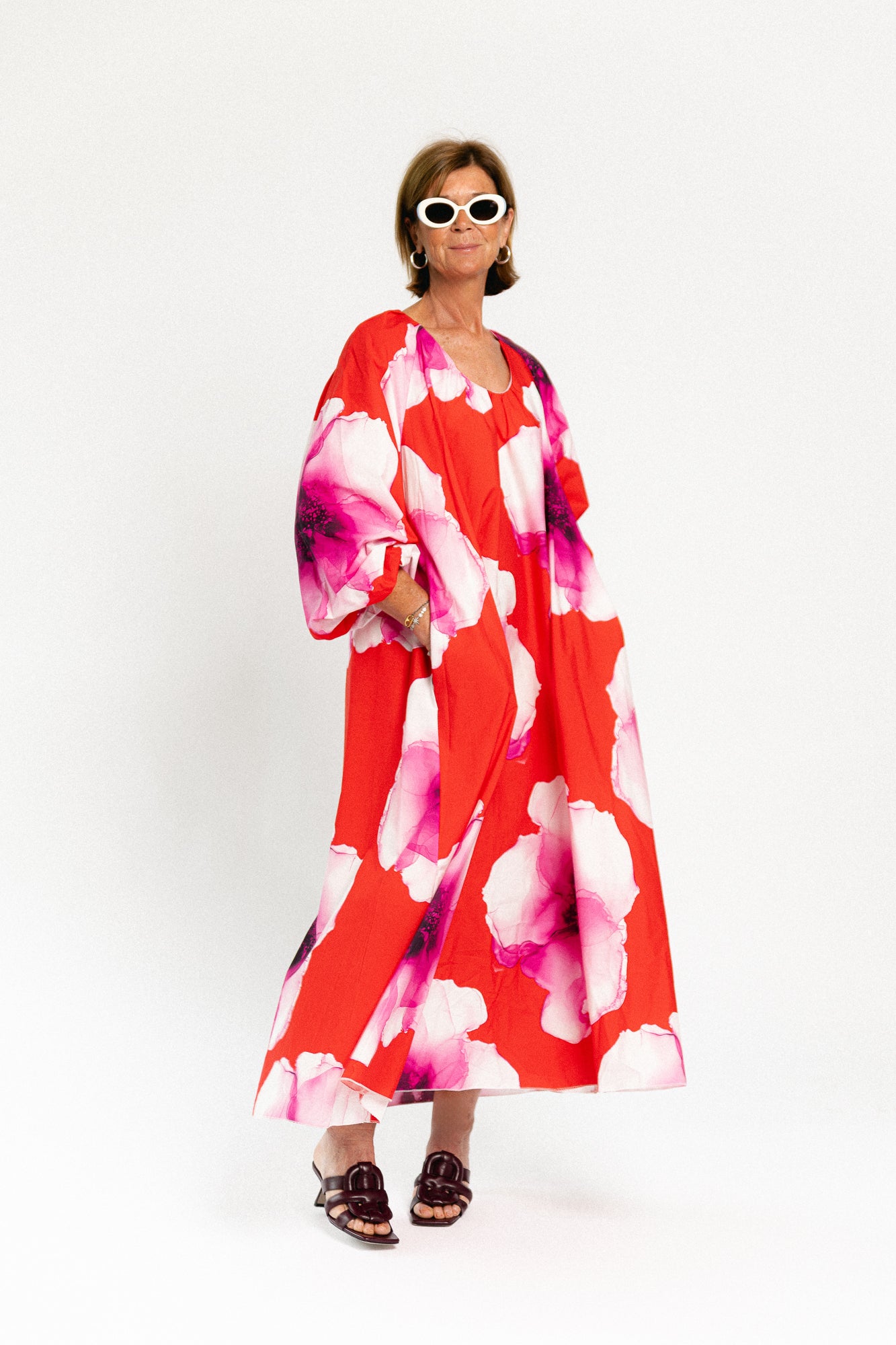 Brigitte floral maxi dress red/pink
