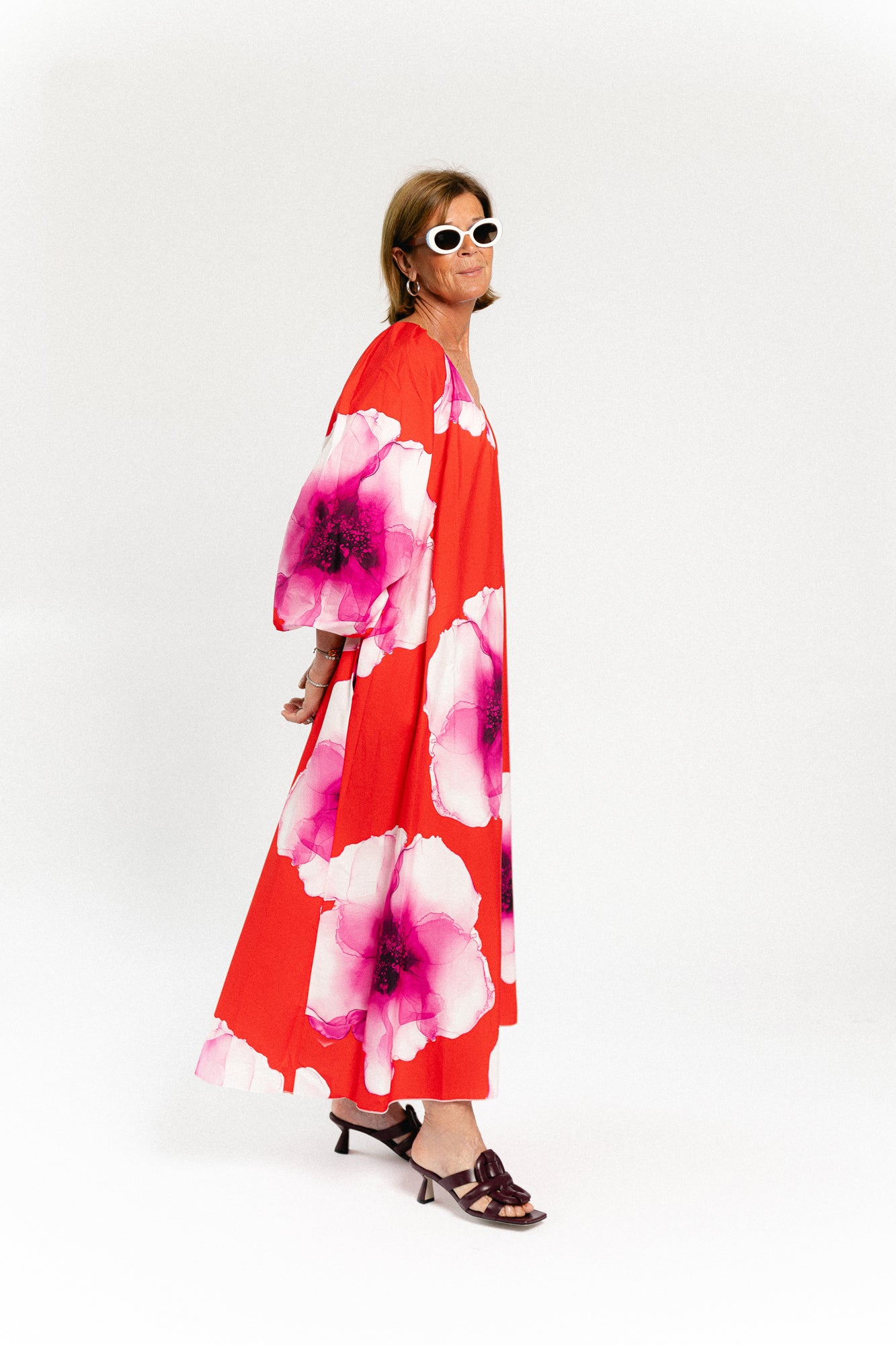 Brigitte floral maxi dress red/pink