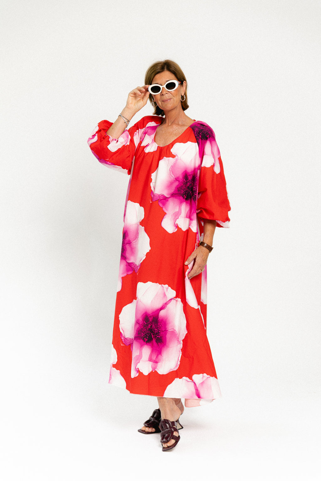 Brigitte floral maxi dress red/pink