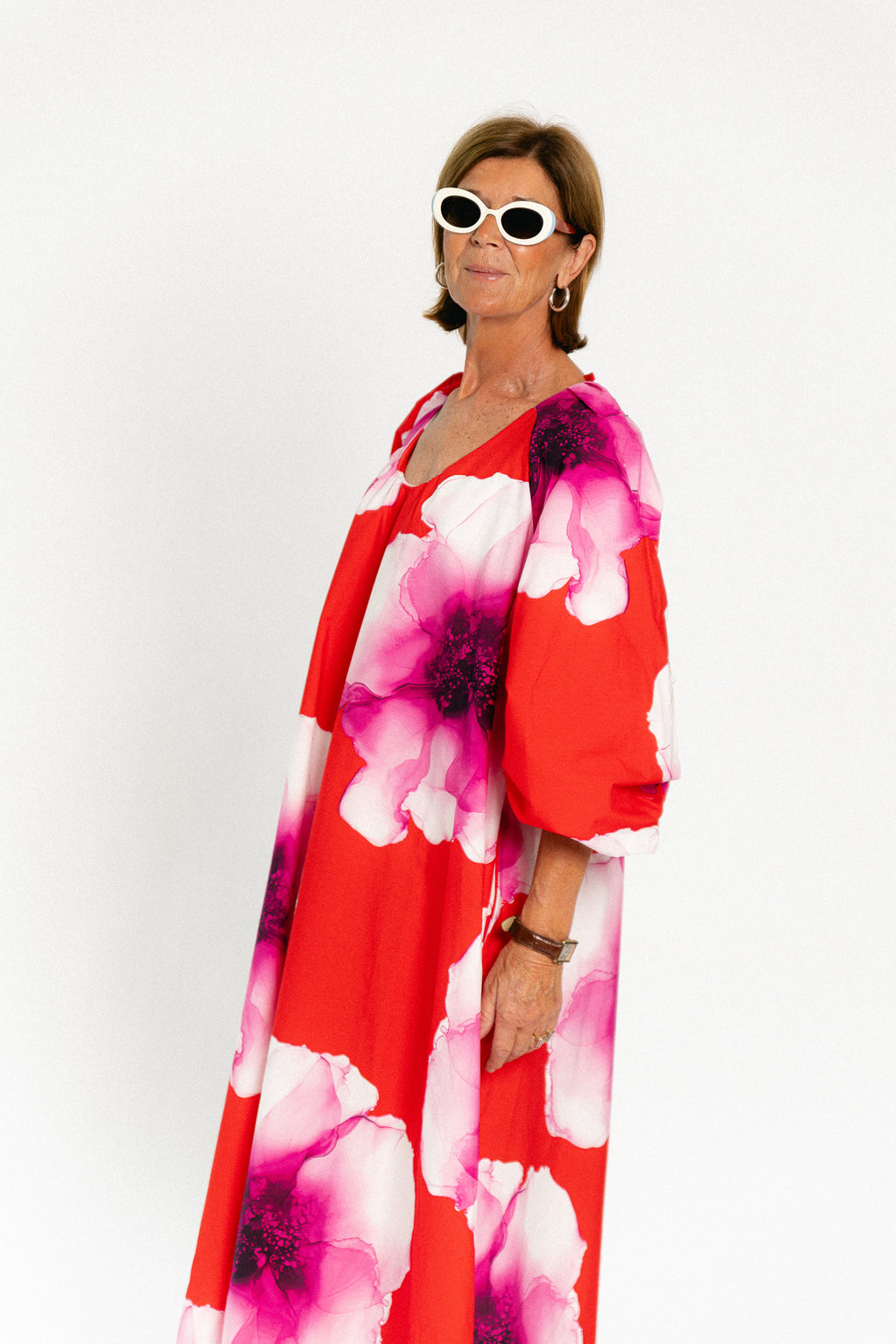 Brigitte floral maxi dress red/pink