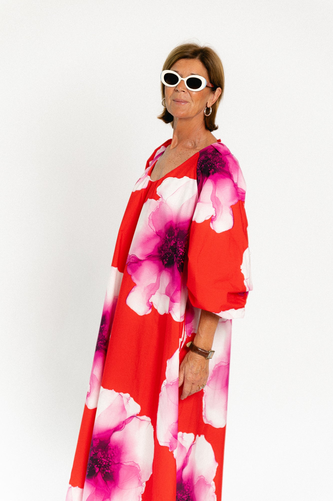 Brigitte floral maxi dress red/pink