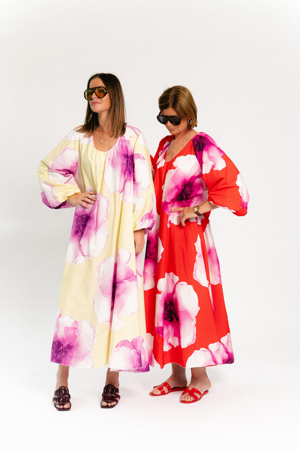 Brigitte floral maxi dress red/pink