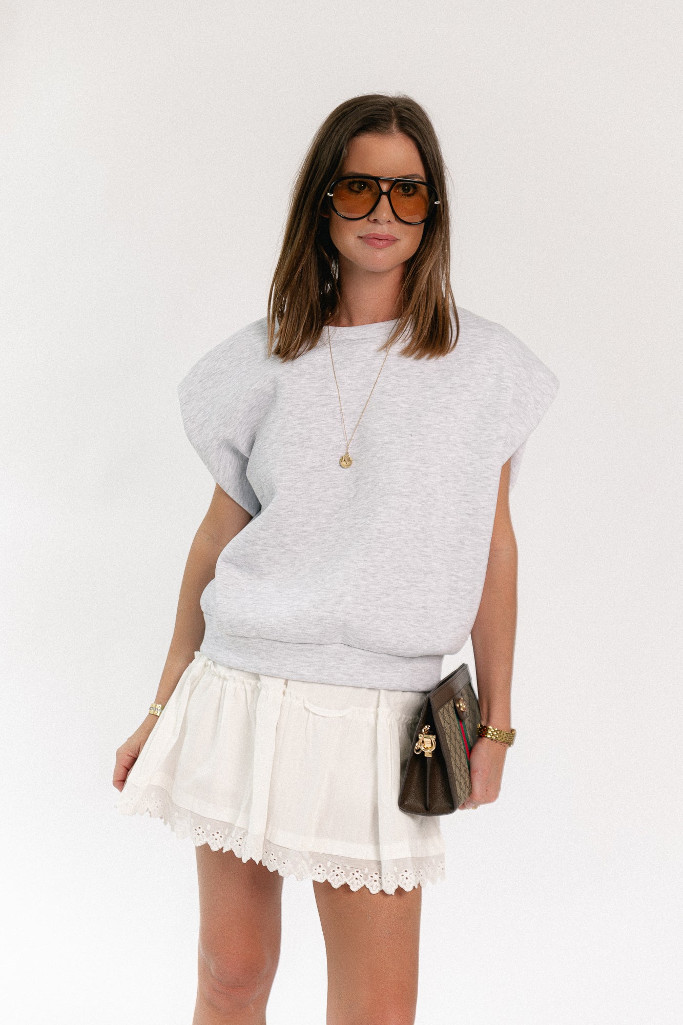Cecilia broderie anglaise skort wit
