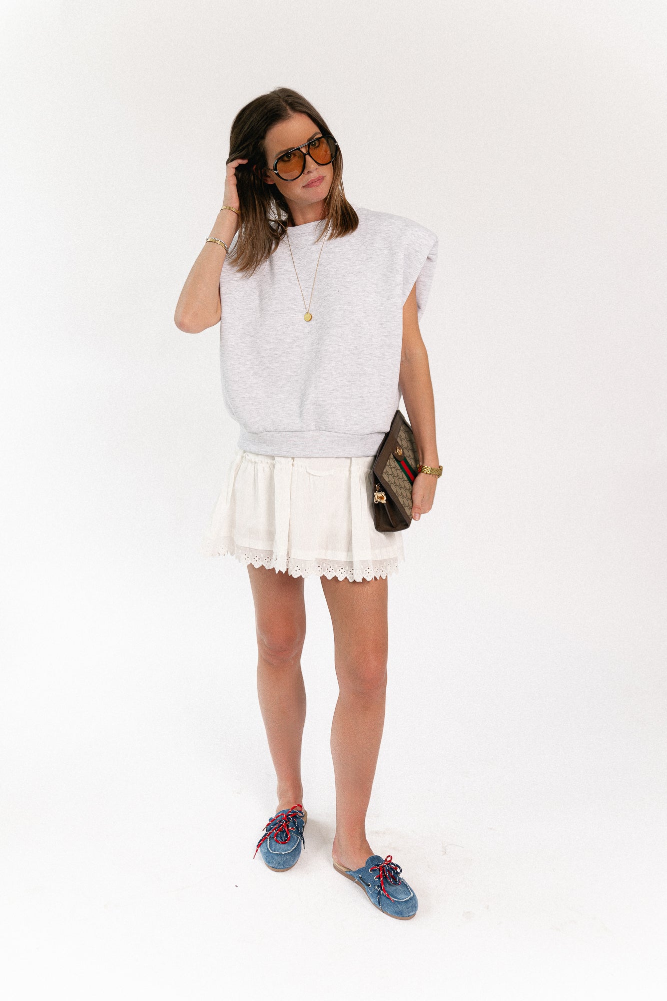 Cecilia broderie anglaise skort wit