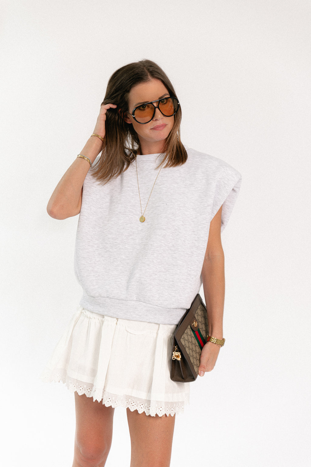 Cecilia broderie anglaise skort wit