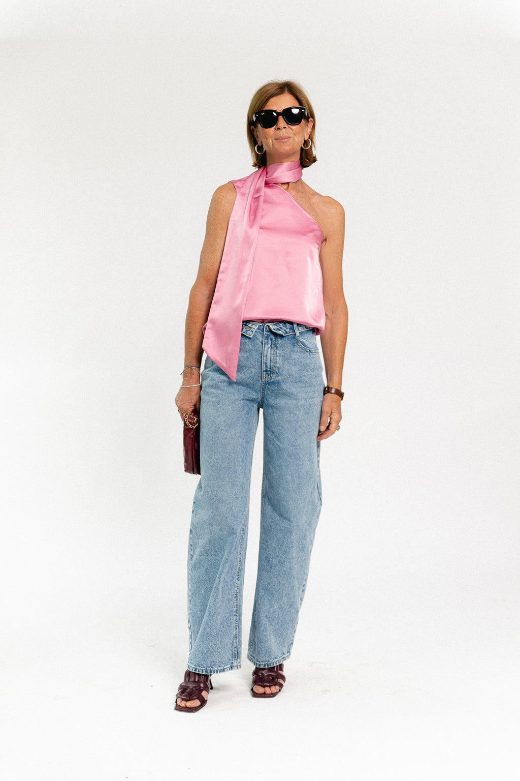 YASAnnalina one shoulder top orchid smoke