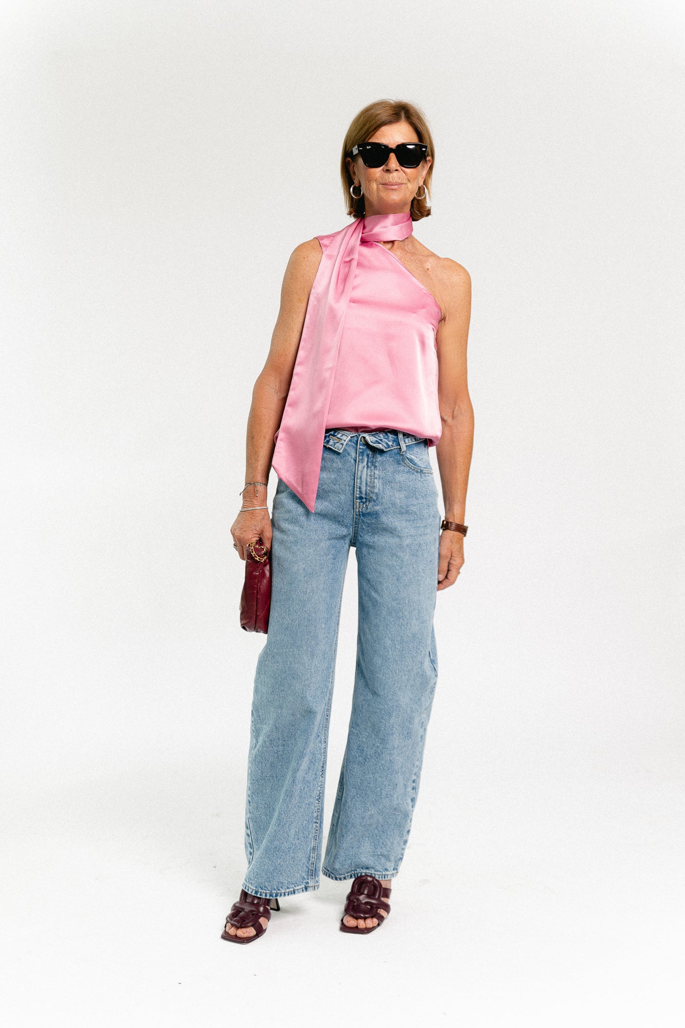 YASAnnalina one shoulder top orchid smoke