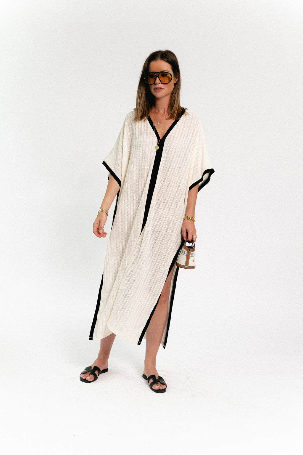 VIFabena V-neck kimono birch/black beau