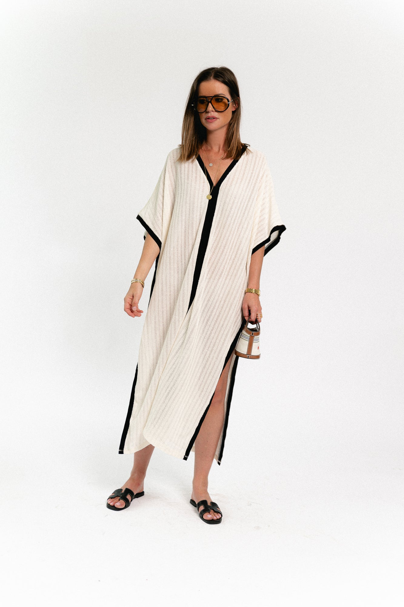 VIFabena V-neck kimono birch/black beau