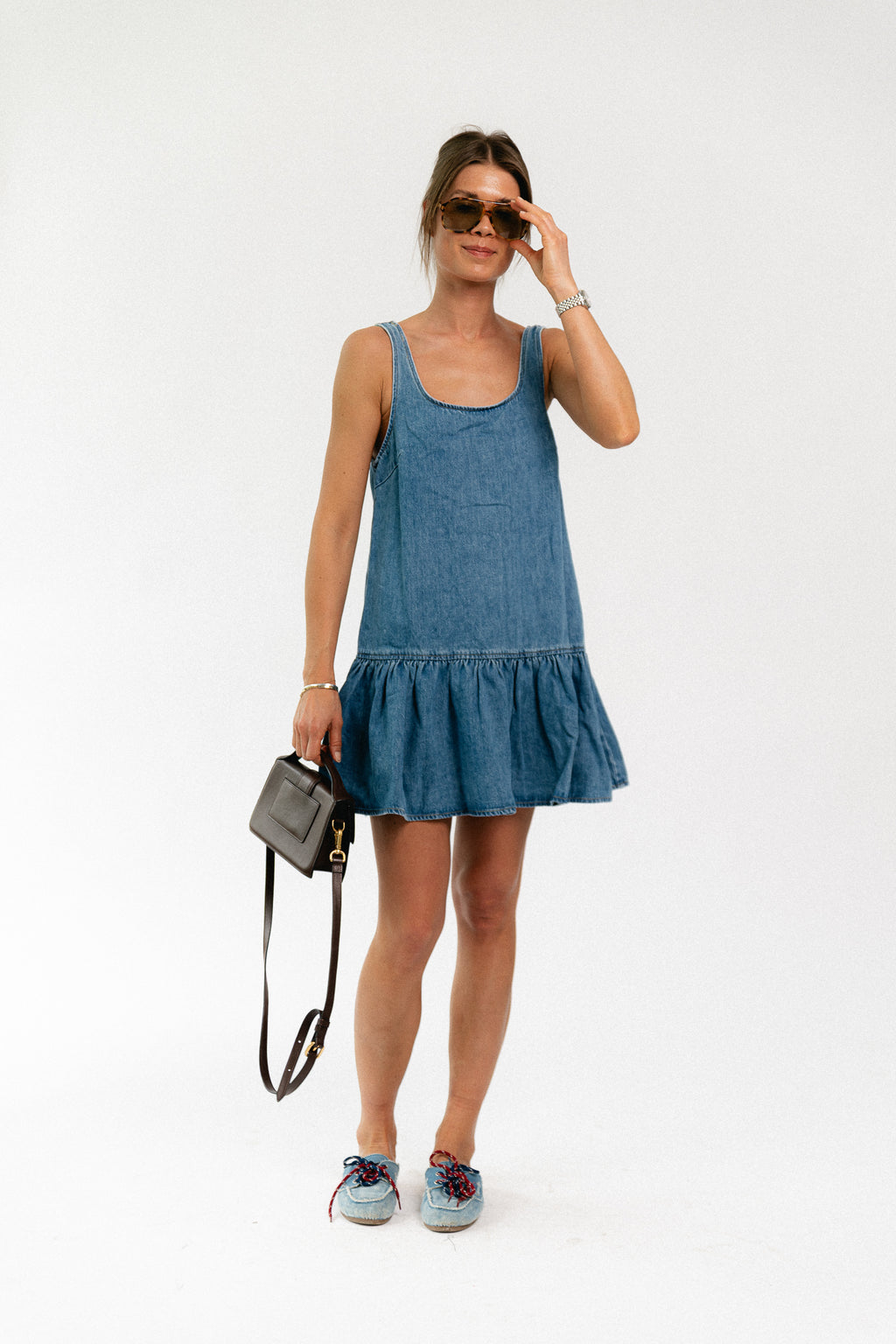 Inka denim dress mid blue