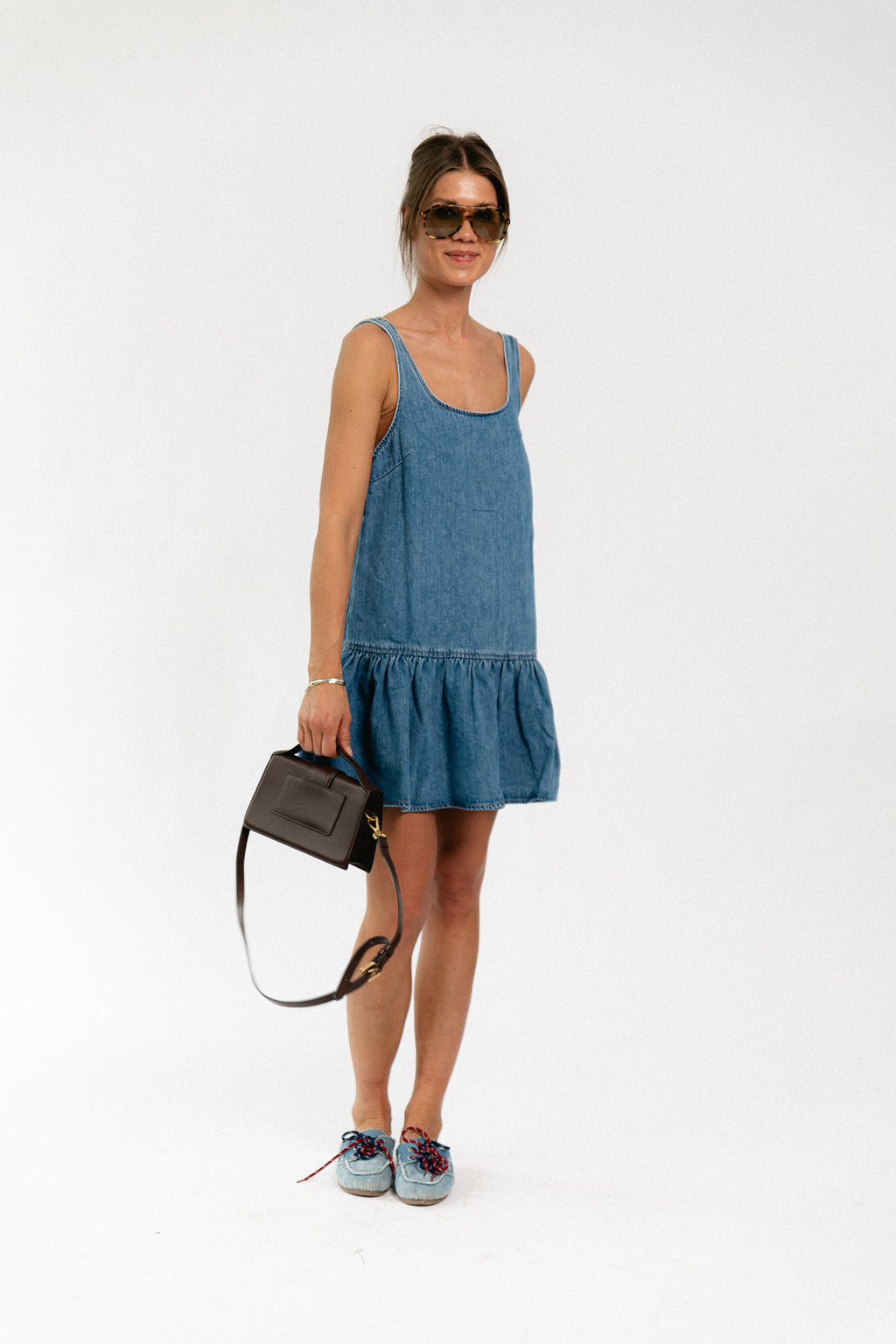 Inka denim dress mid blue