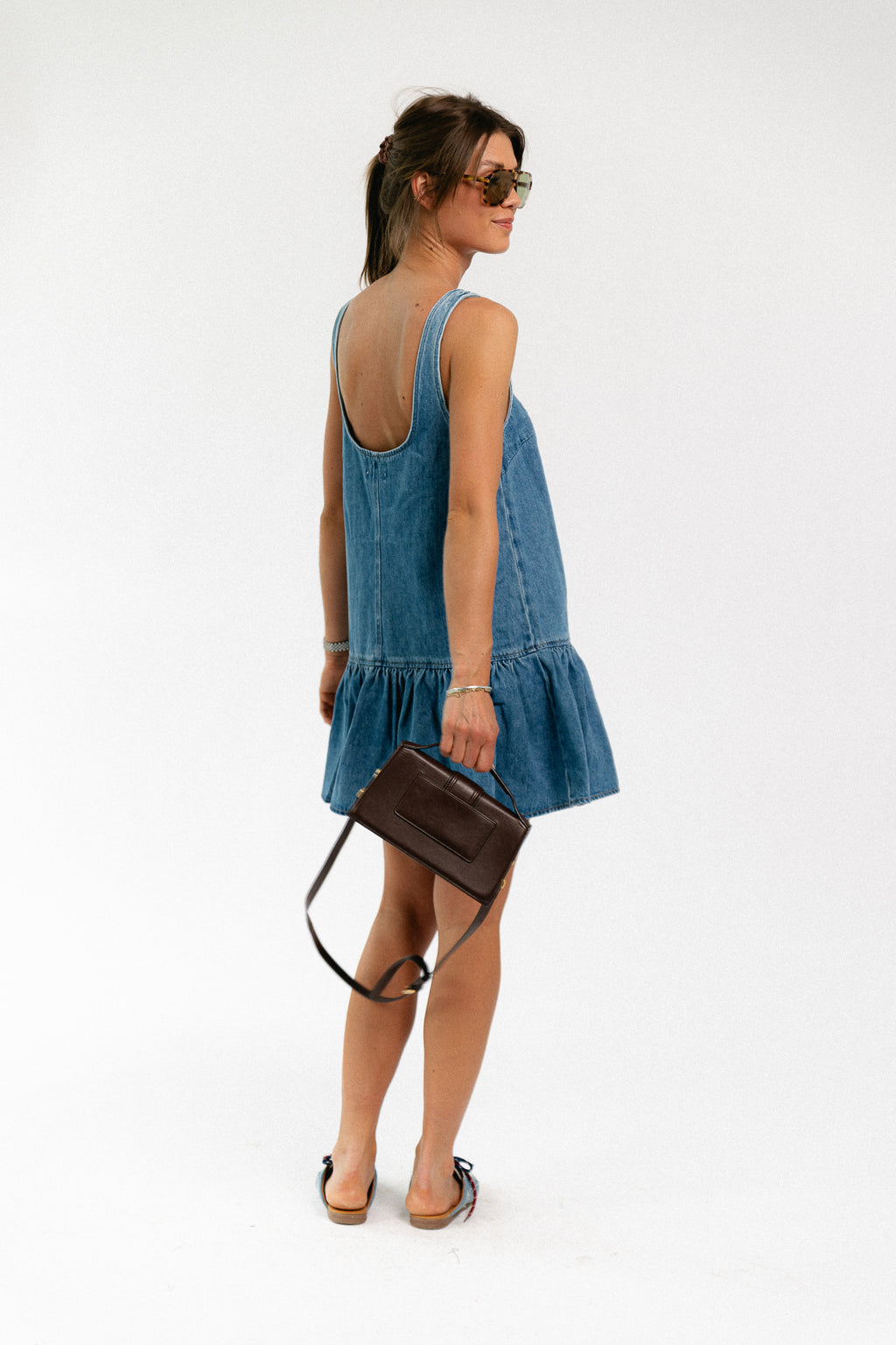 Inka denim dress mid blue