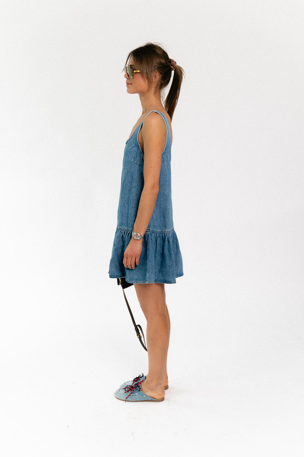 Inka denim dress mid blue