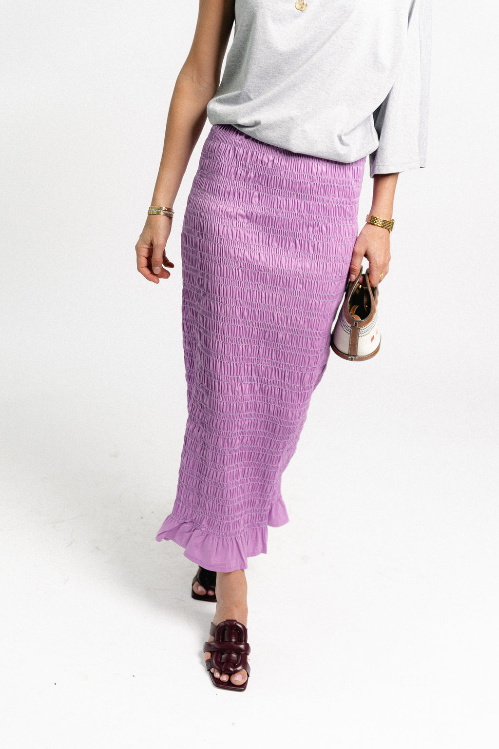Mona smocked skirt lilac