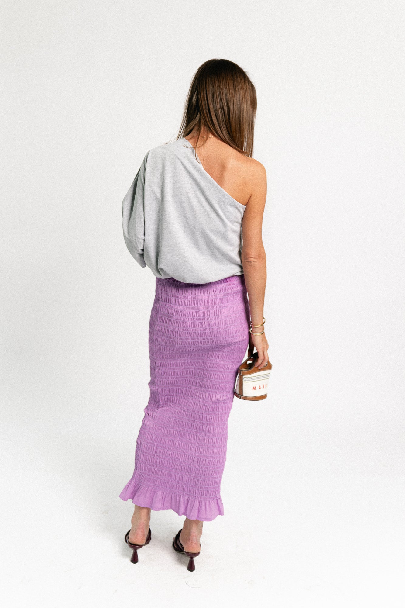 Mona smocked skirt lilac