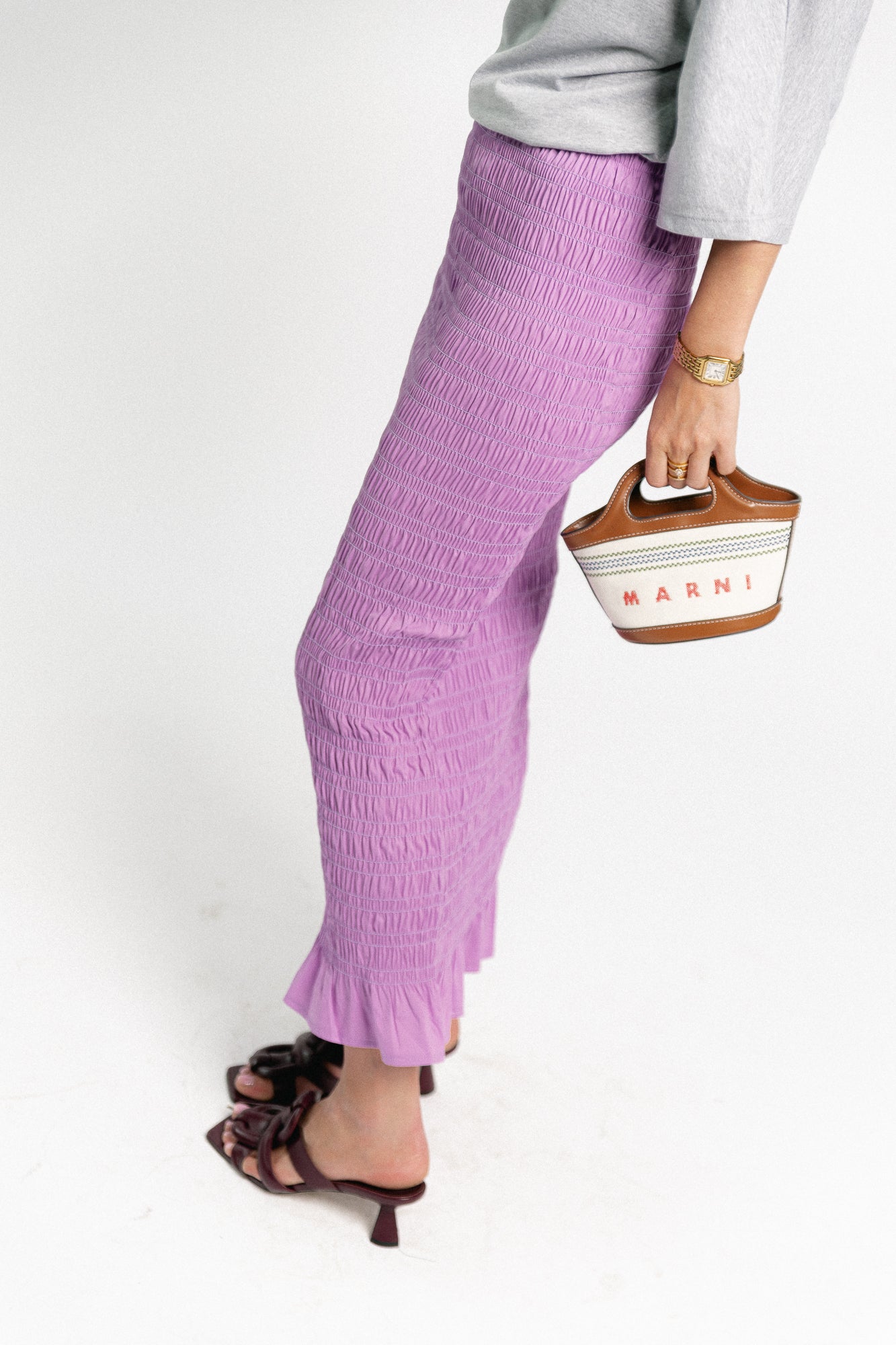 Mona smocked skirt lilac