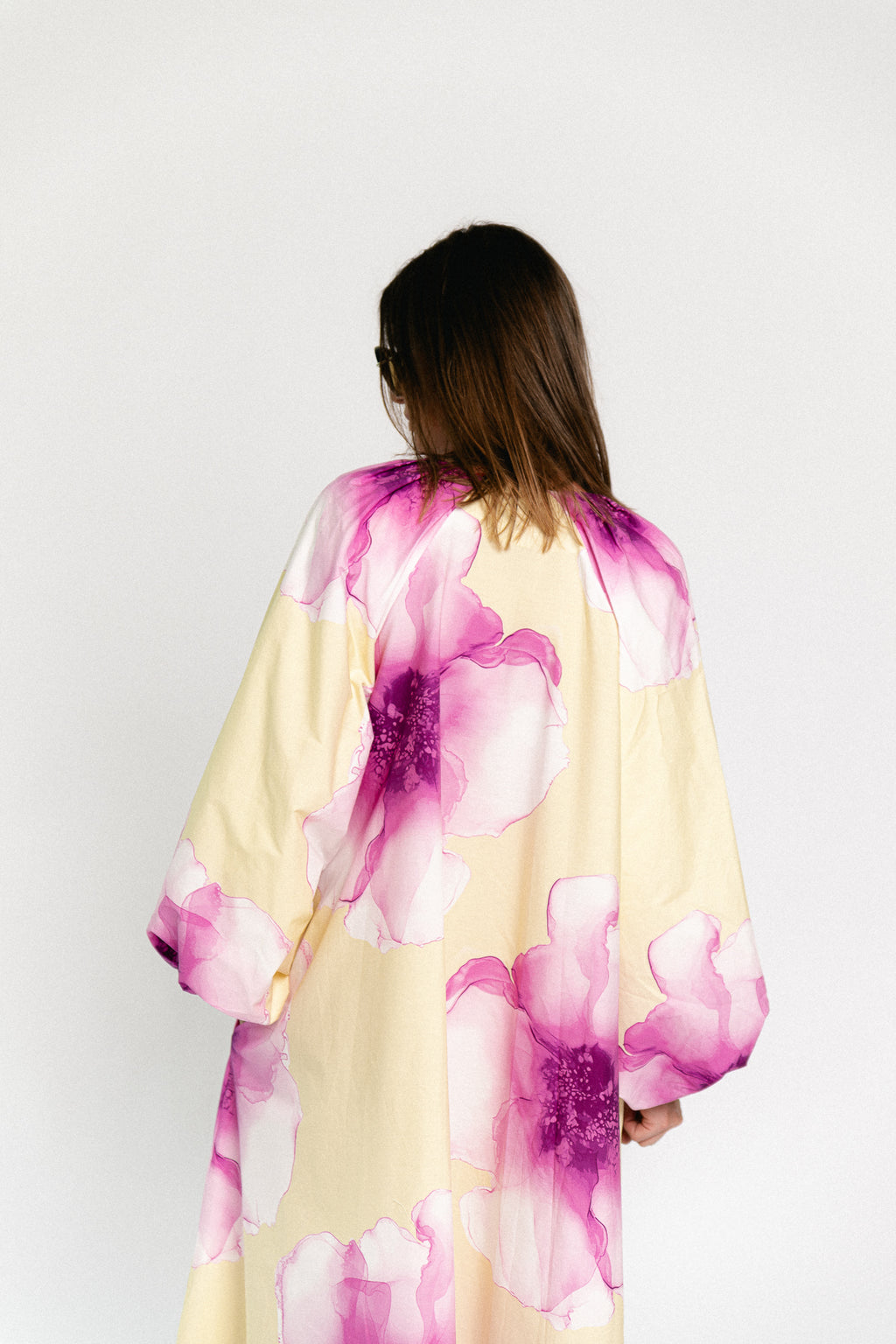 Brigitte floral maxi dress butter yellow/orchid