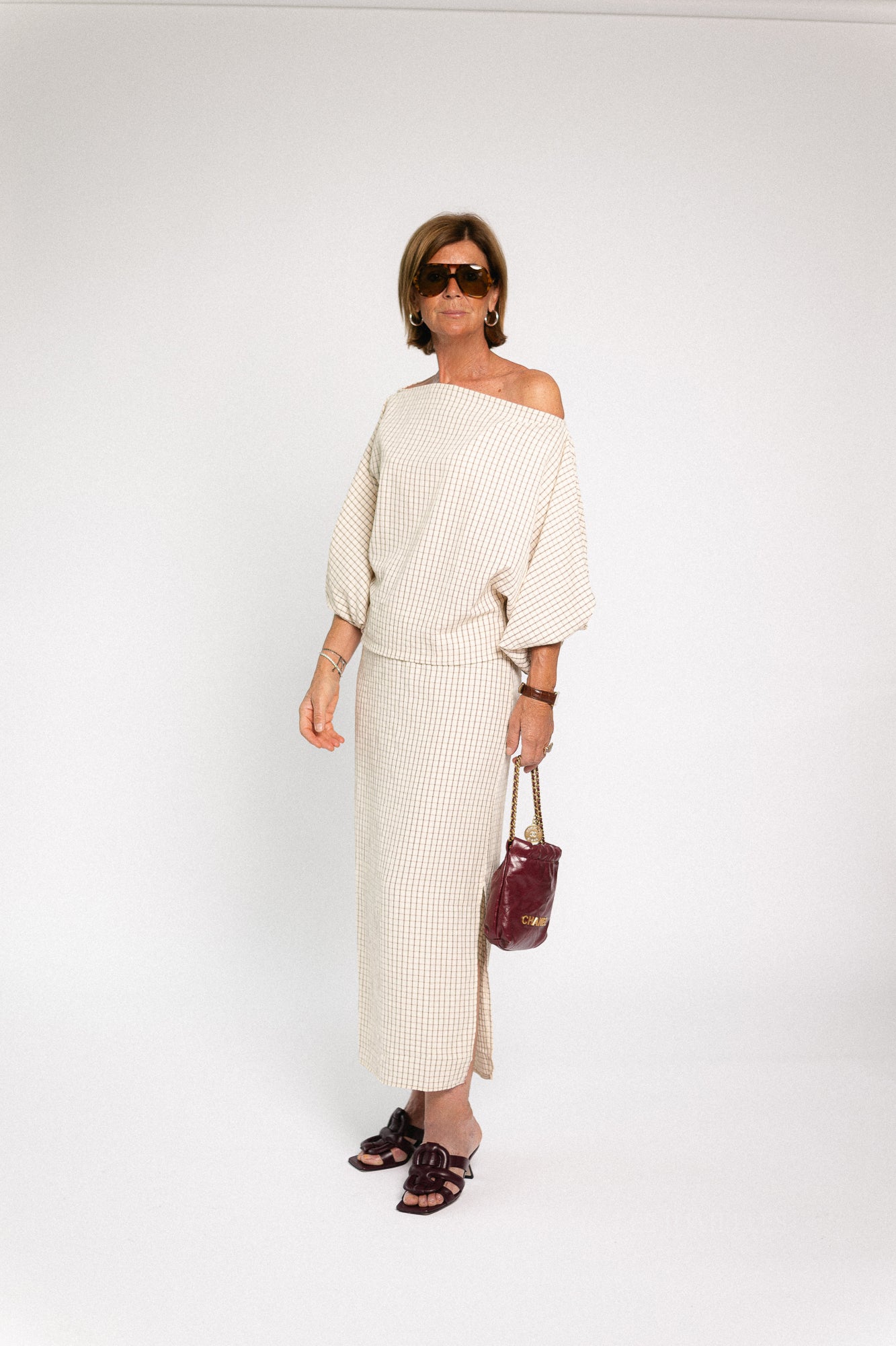 Cosette checkered blouse ecru