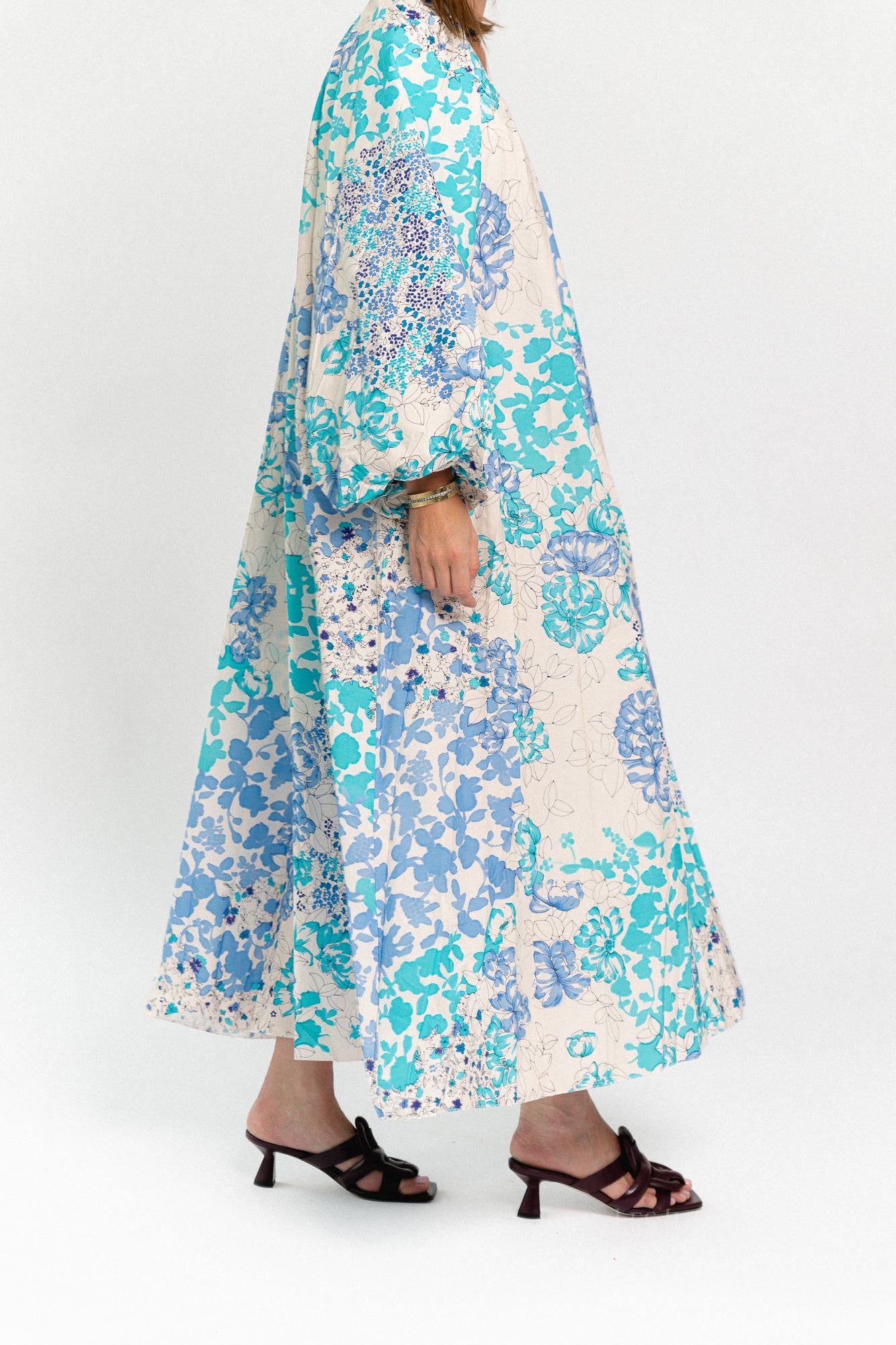 Brigitte floral maxi dress soft blue/turquoise