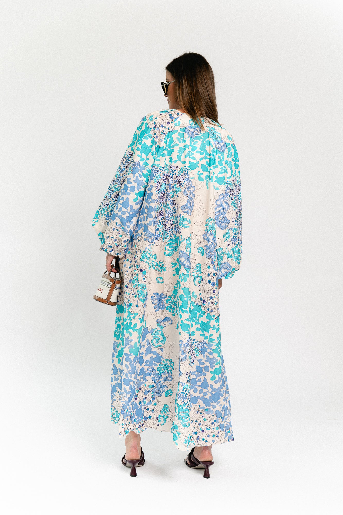 Brigitte floral maxi dress soft blue/turquoise