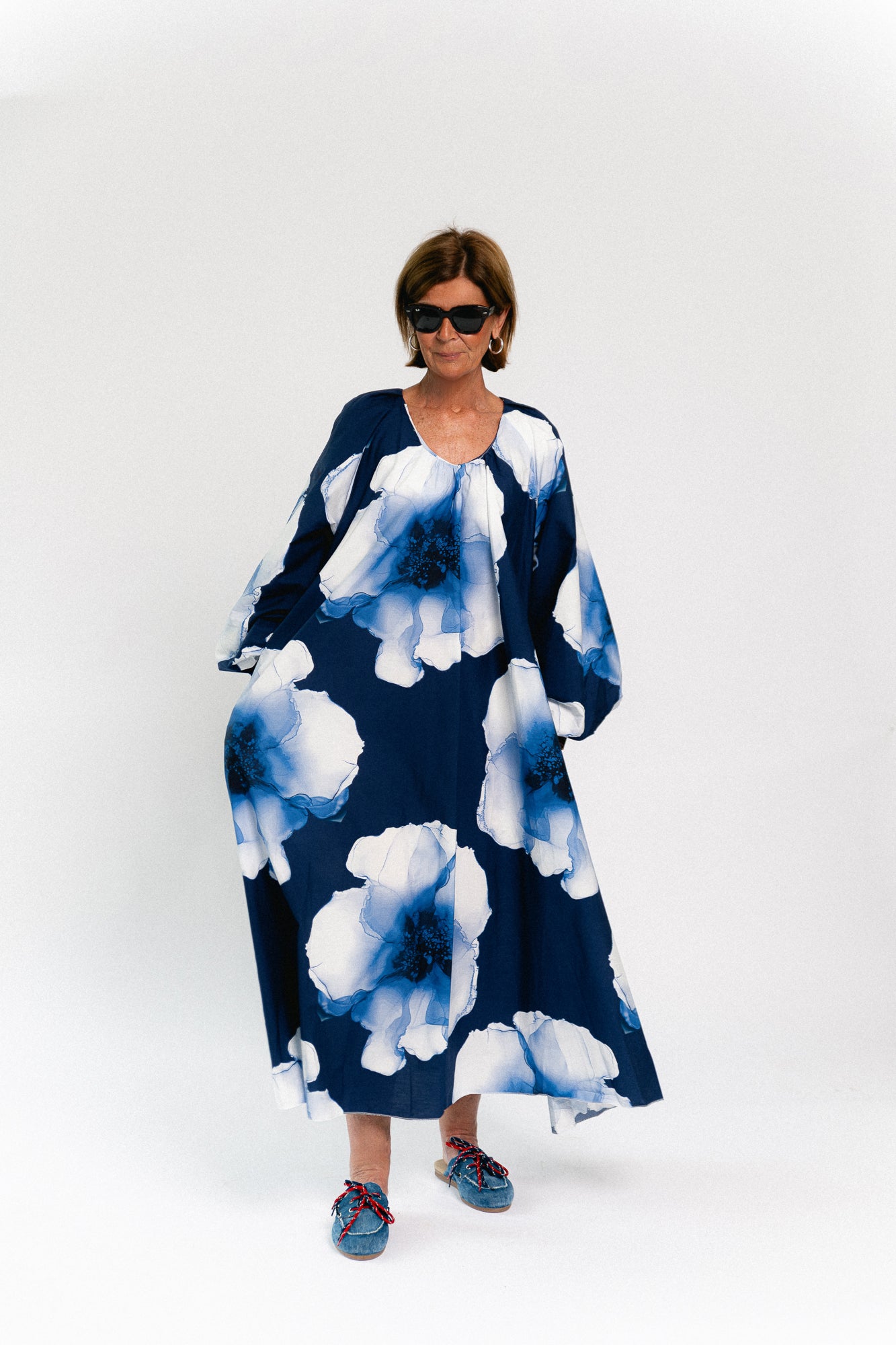 Brigitte floral maxi dress navy/blue