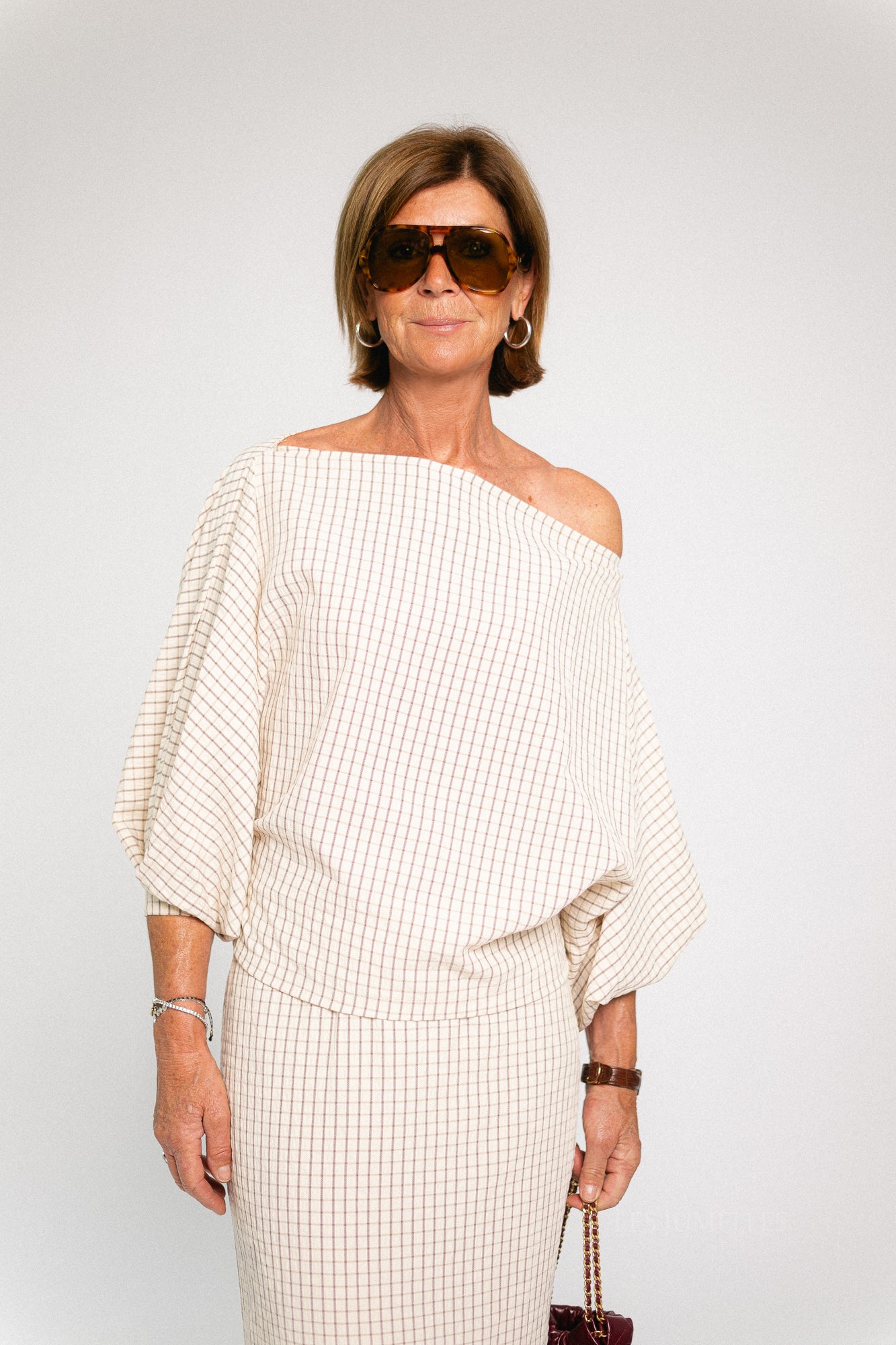 Cosette checkered blouse ecru