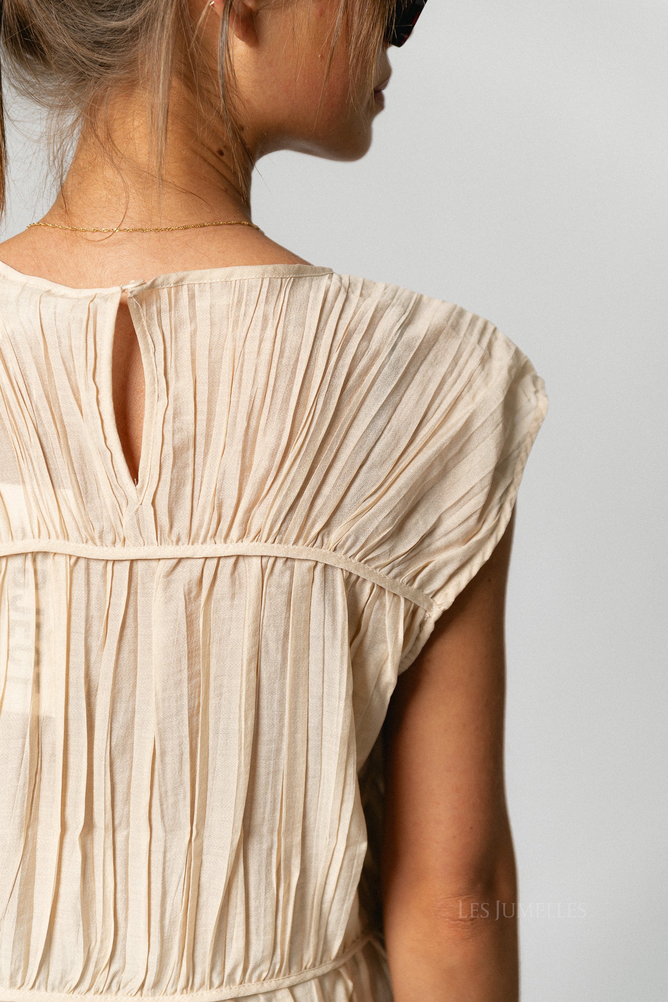 OBJMabel Brea SL O-neck top macadamia