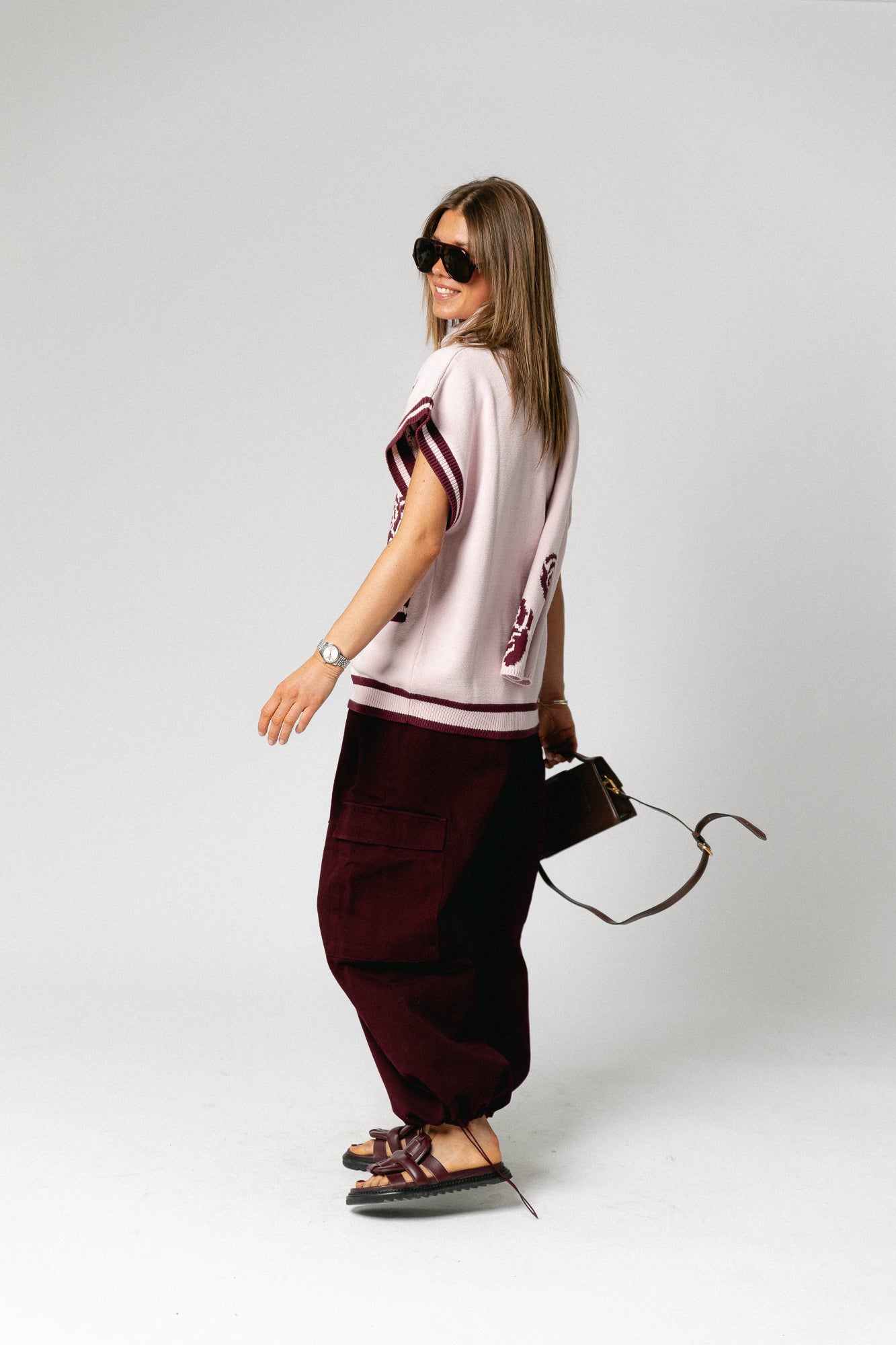 Cassie cargo pants burgundy