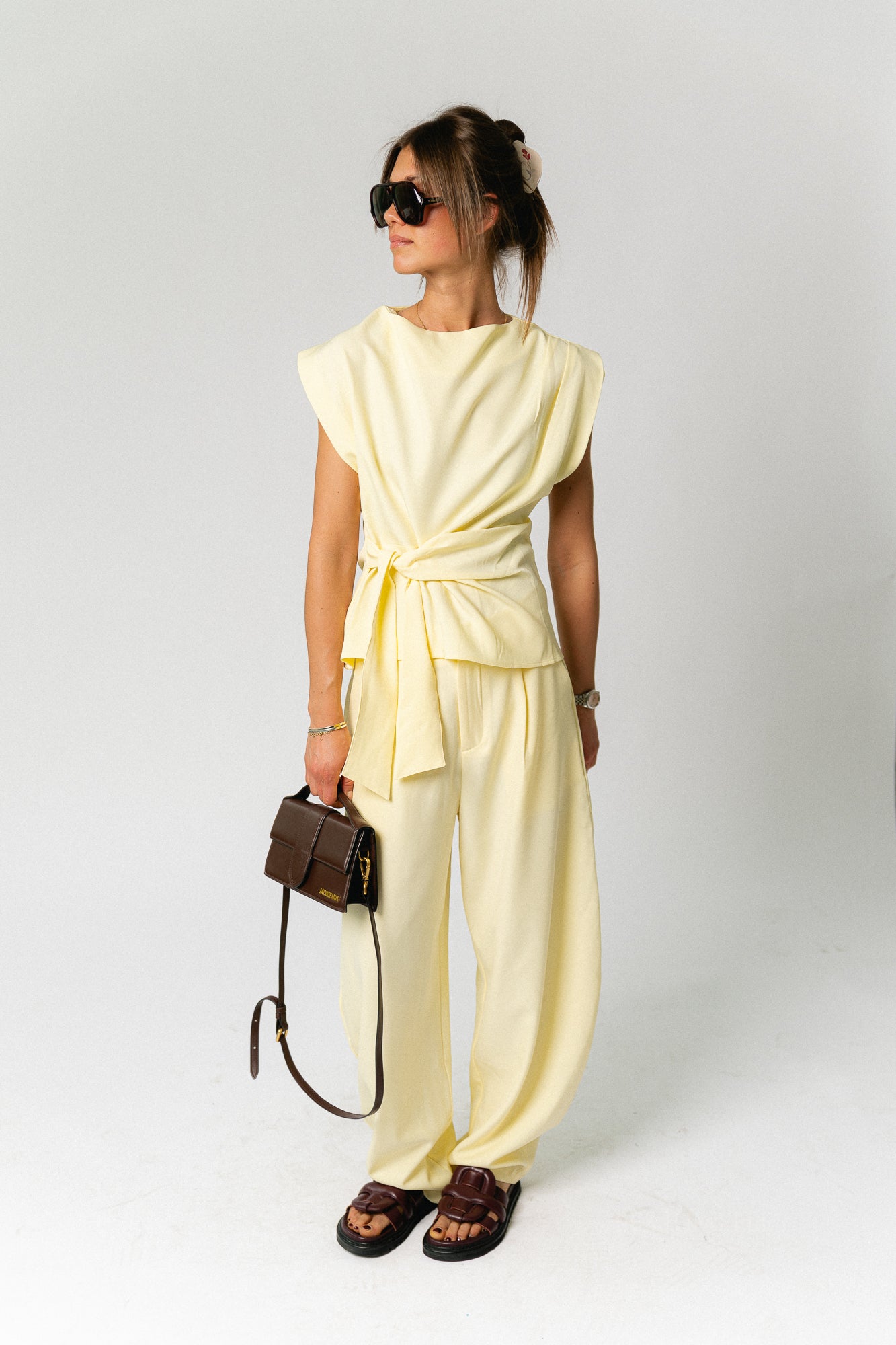 Nina pants pastel yellow