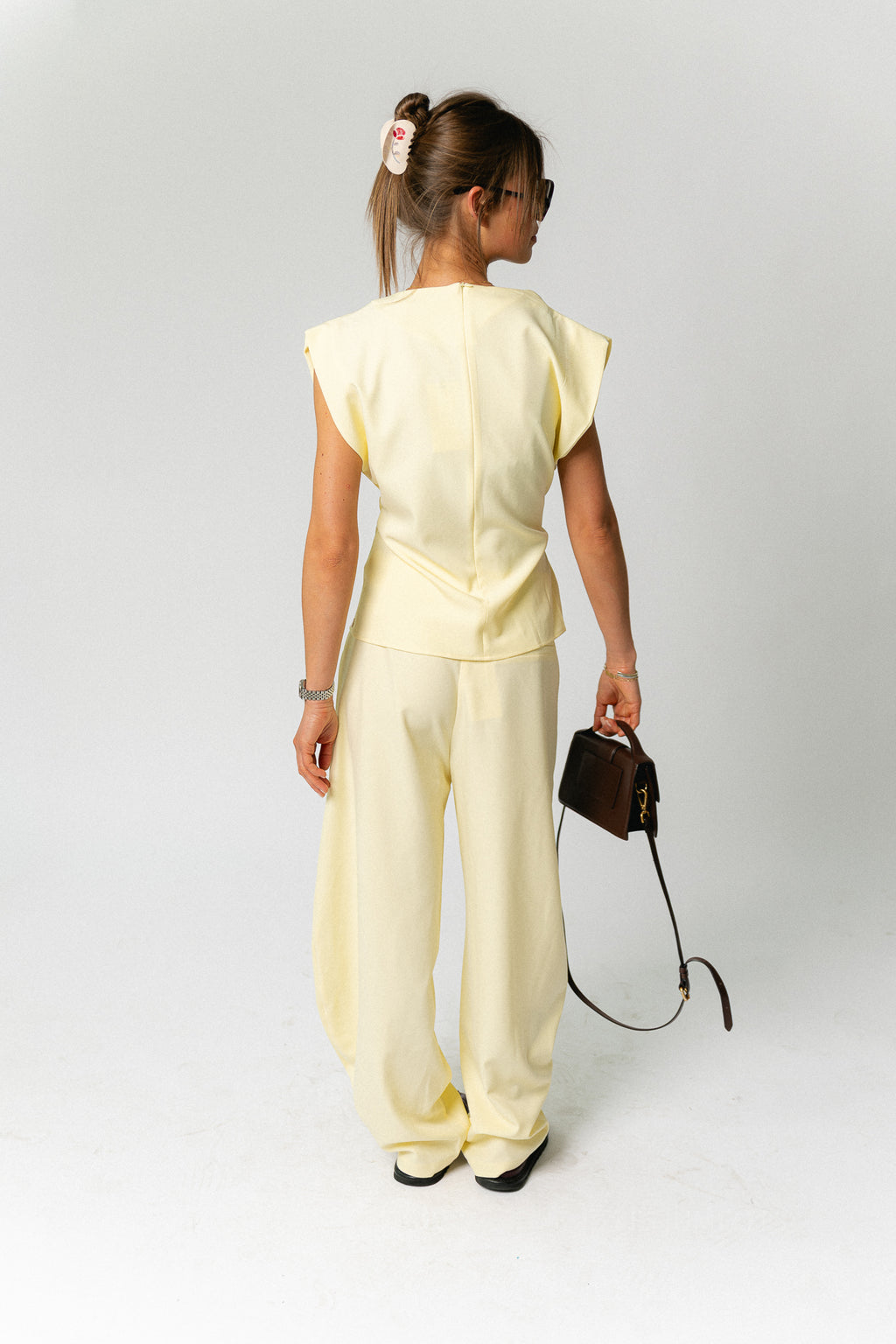 Britt SL wrapped top pastel yellow
