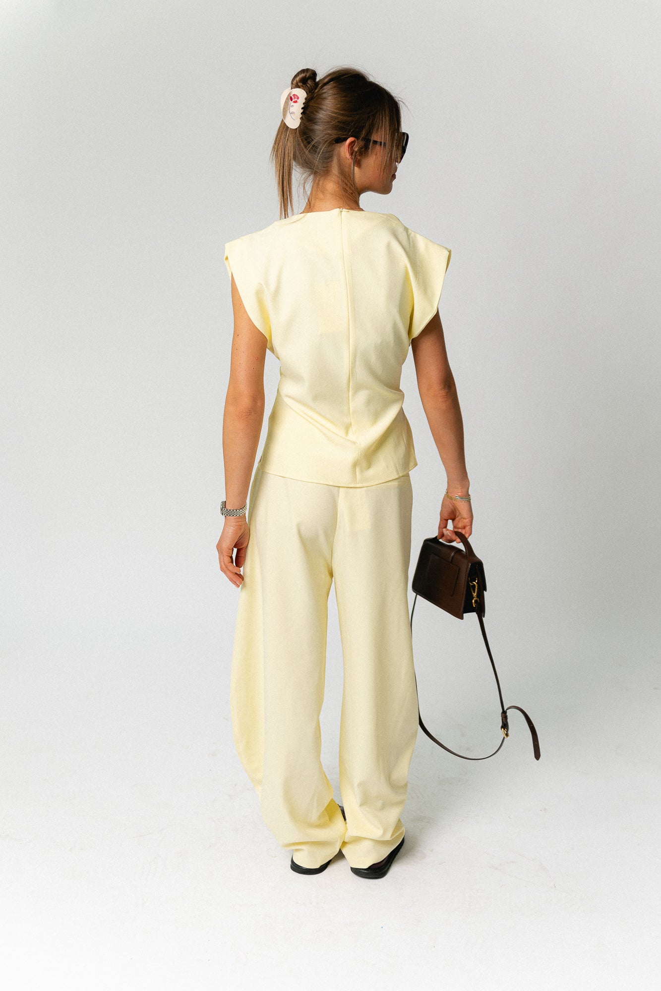 Britt SL wrapped top pastel yellow