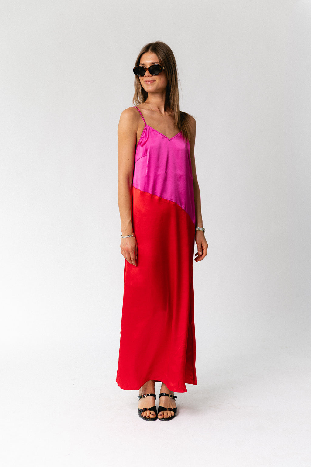 VIAvelina singlet ankle dress fiji flower/hibiscus