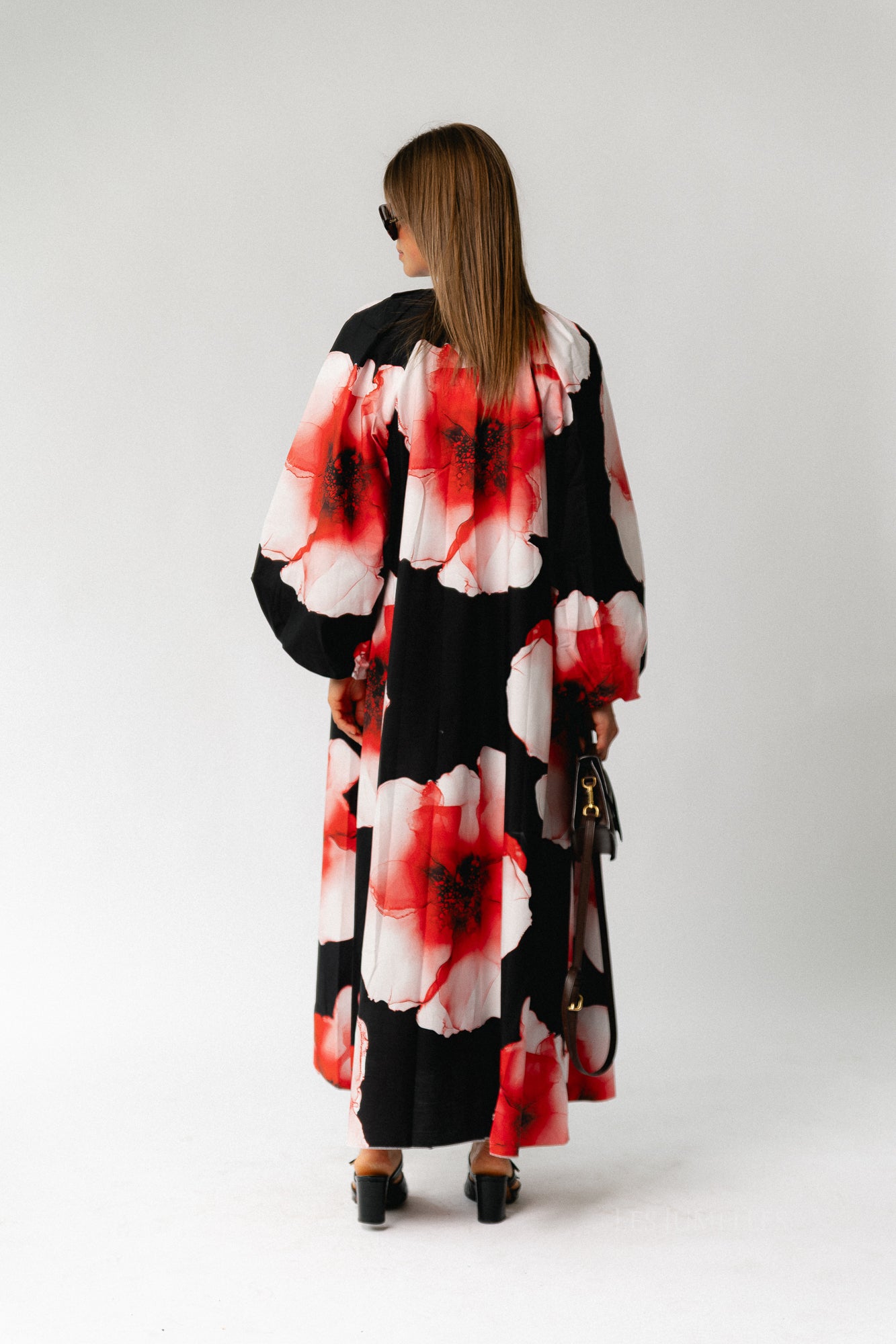 Brigitte floral maxi dress black/red