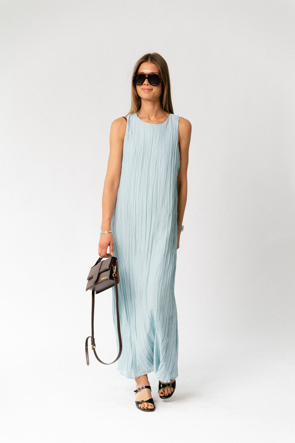 OBJMabel Brea SL O-neck long dress winter sky